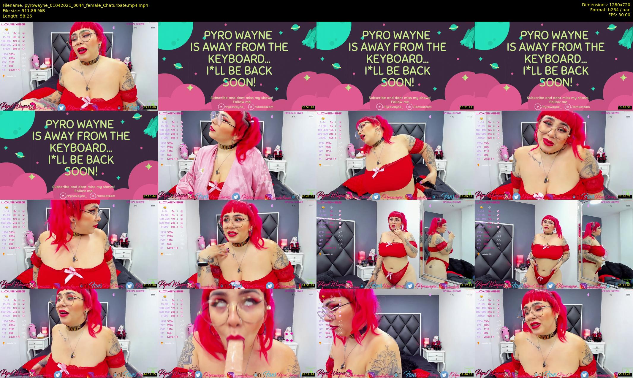 pyrowayne — 59 minute Chaturbate female cam show recording, 720p, Apr 1, 2021