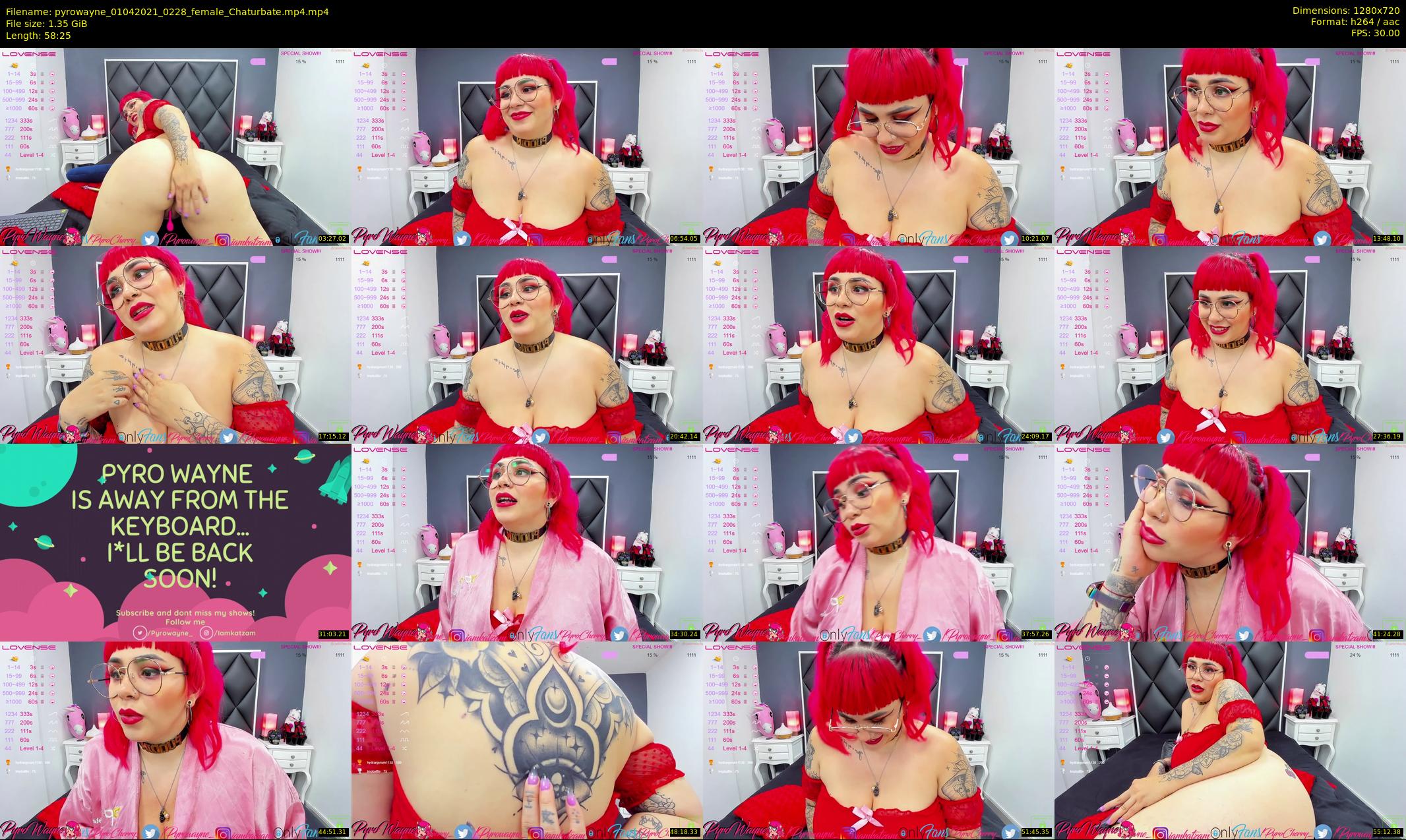 pyrowayne — 59 minute Chaturbate female cam show recording, 720p, Apr 1, 2021