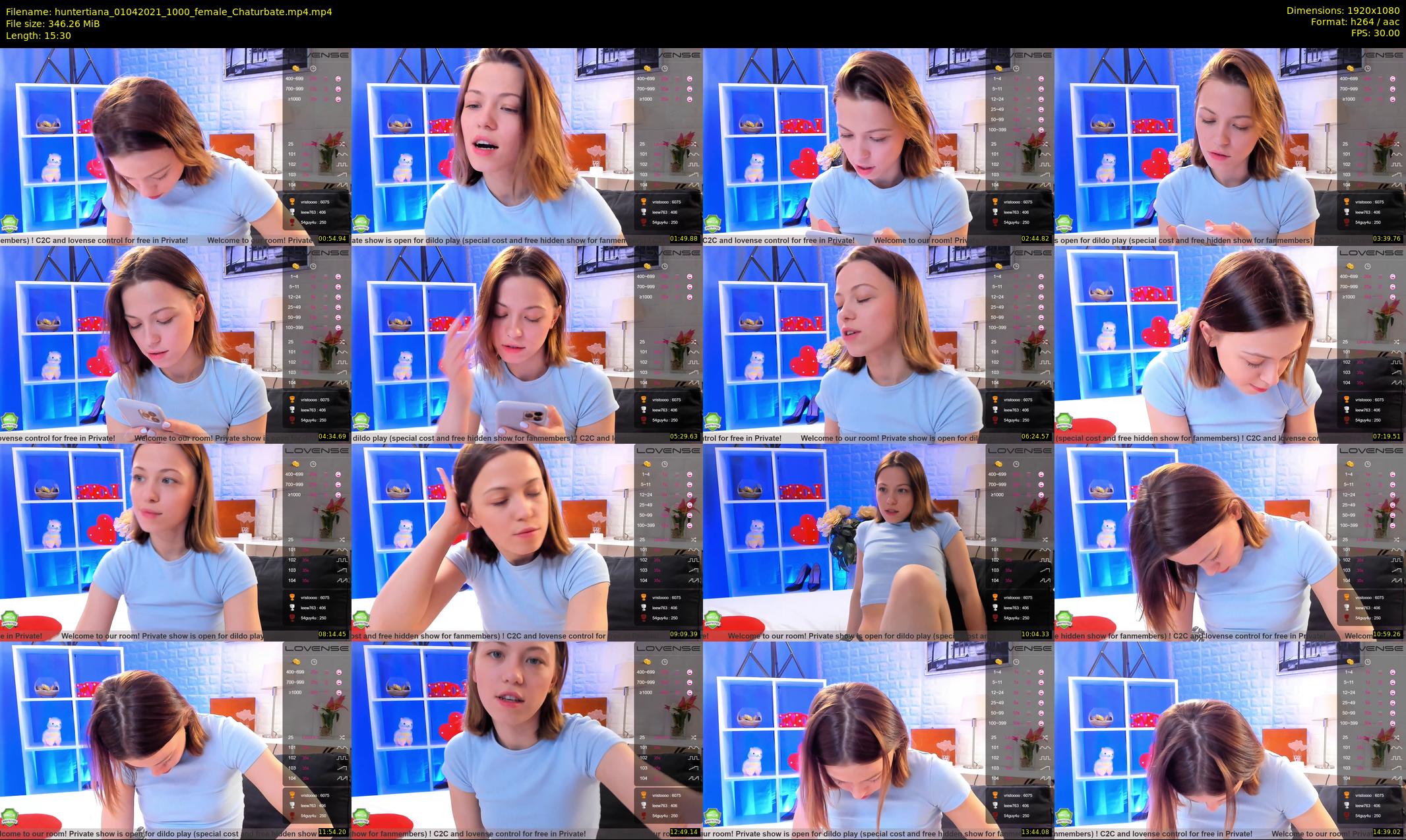 huntertiana — 16 minute Chaturbate female cam show recording, 1080p, Apr 1, 2021