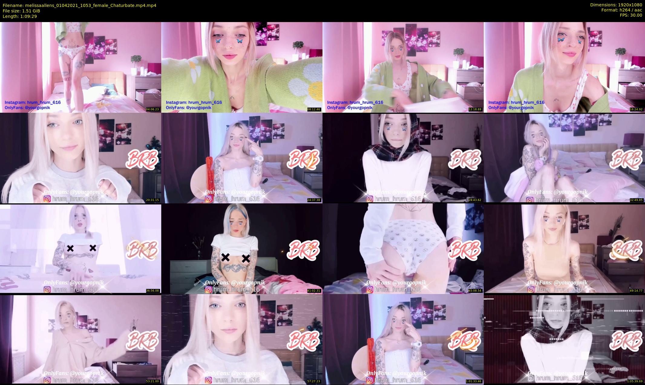 melissaallens — 70 minute Chaturbate female cam show recording, 1080p, Apr 1, 2021