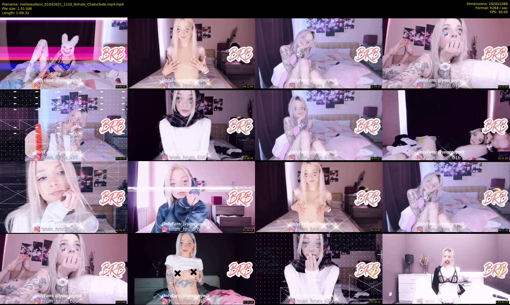 melissaallens — 70 minute Chaturbate female cam show recording, 1080p, Apr 1, 2021