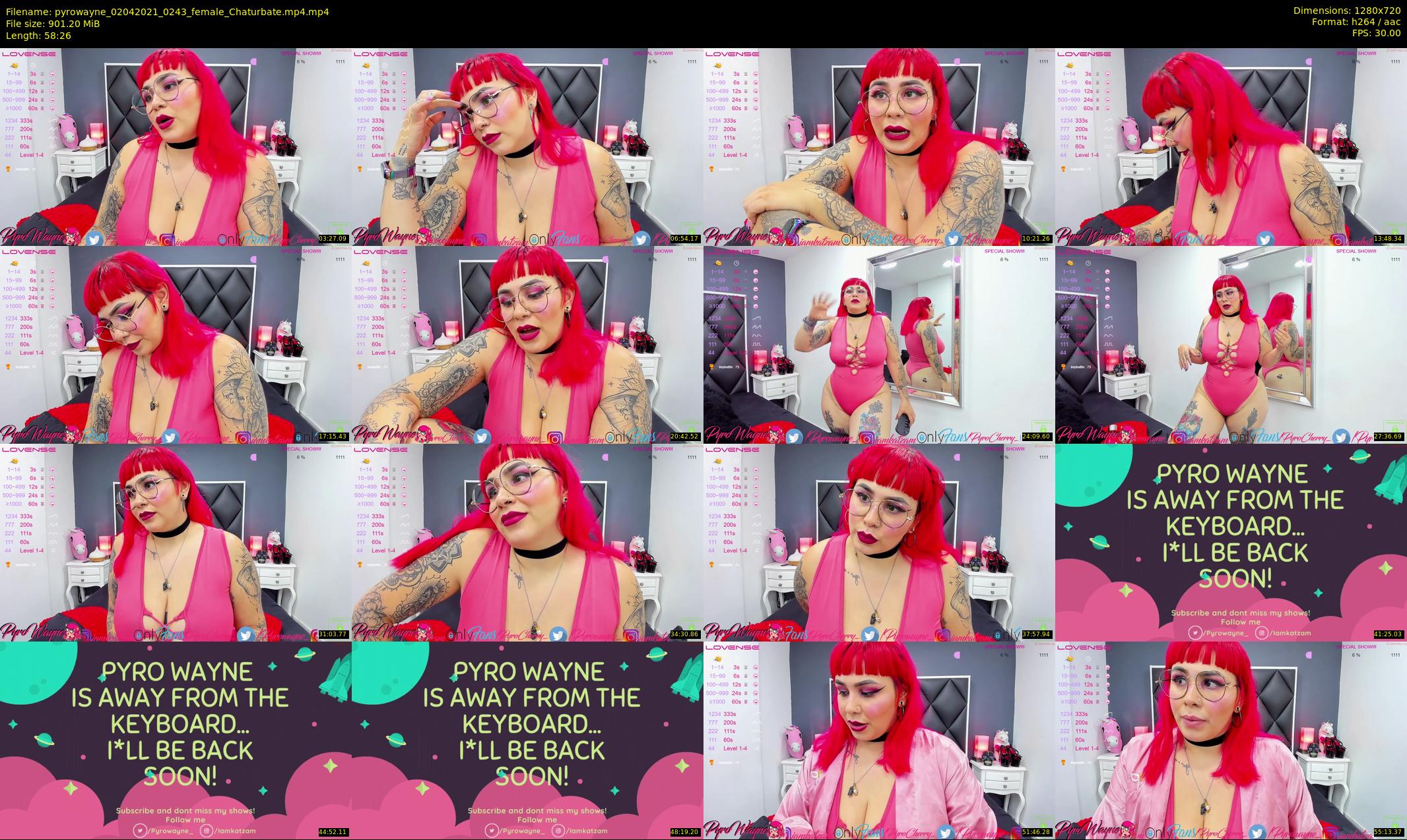 pyrowayne — 59 minute Chaturbate female cam show recording, 720p, Apr 2, 2021
