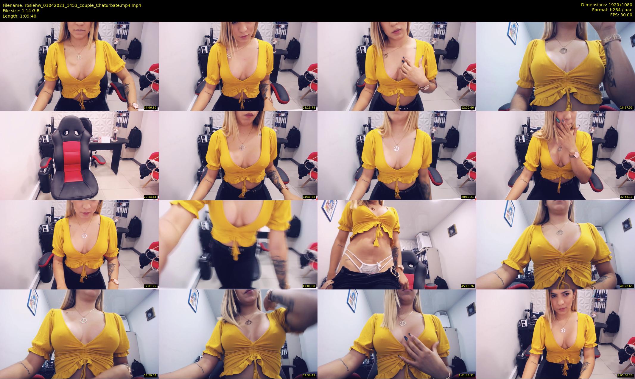 rosiehw — 70 minute Chaturbate couple cam show recording, 1080p, Apr 1, 2021