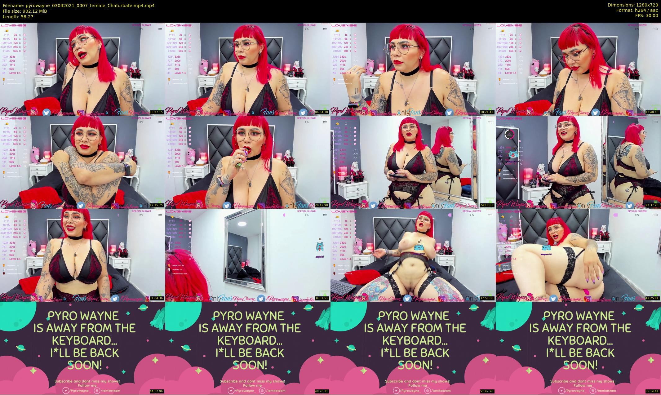 pyrowayne — 59 minute Chaturbate female cam show recording, 720p, Apr 3, 2021