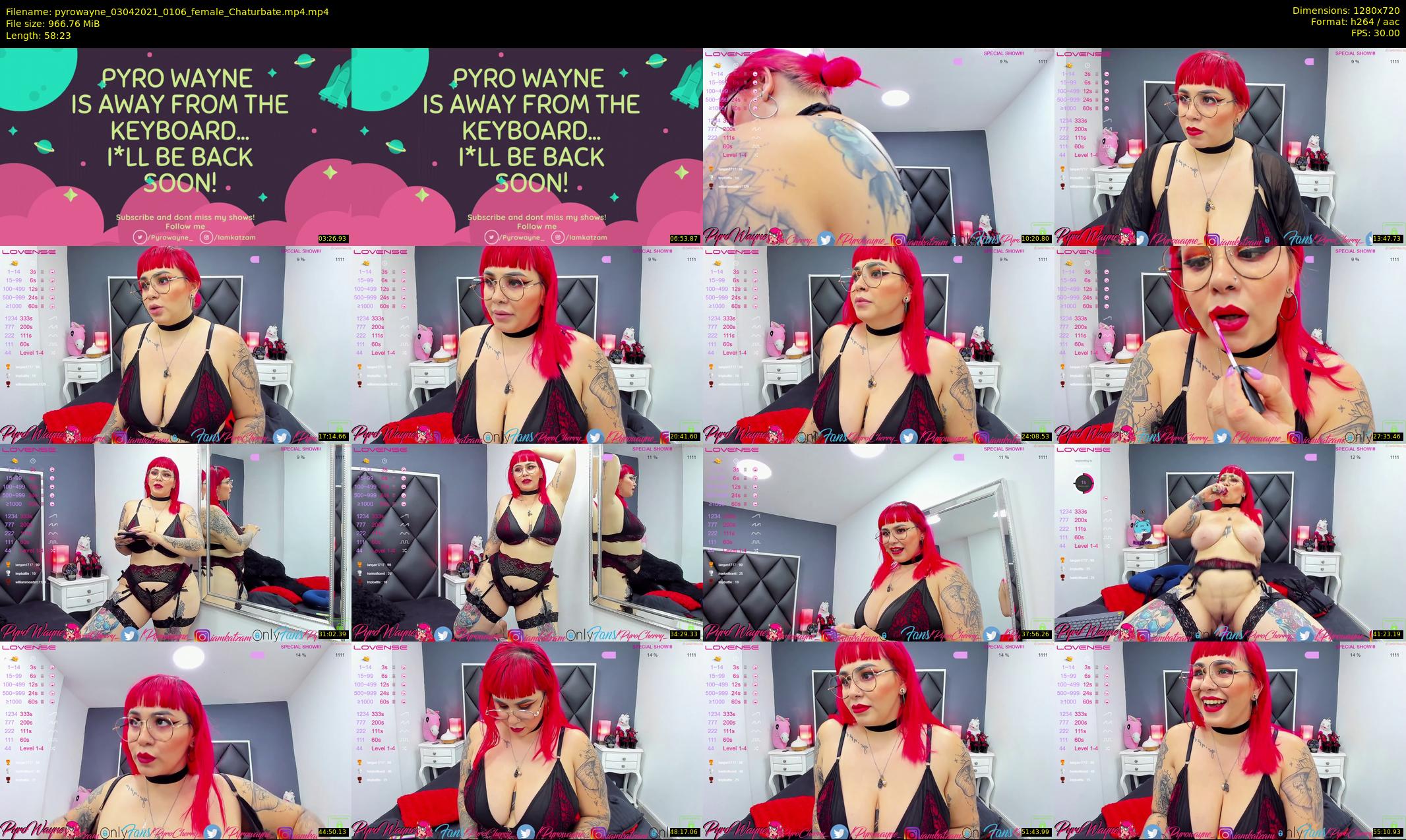 pyrowayne — 59 minute Chaturbate female cam show recording, 720p, Apr 3, 2021