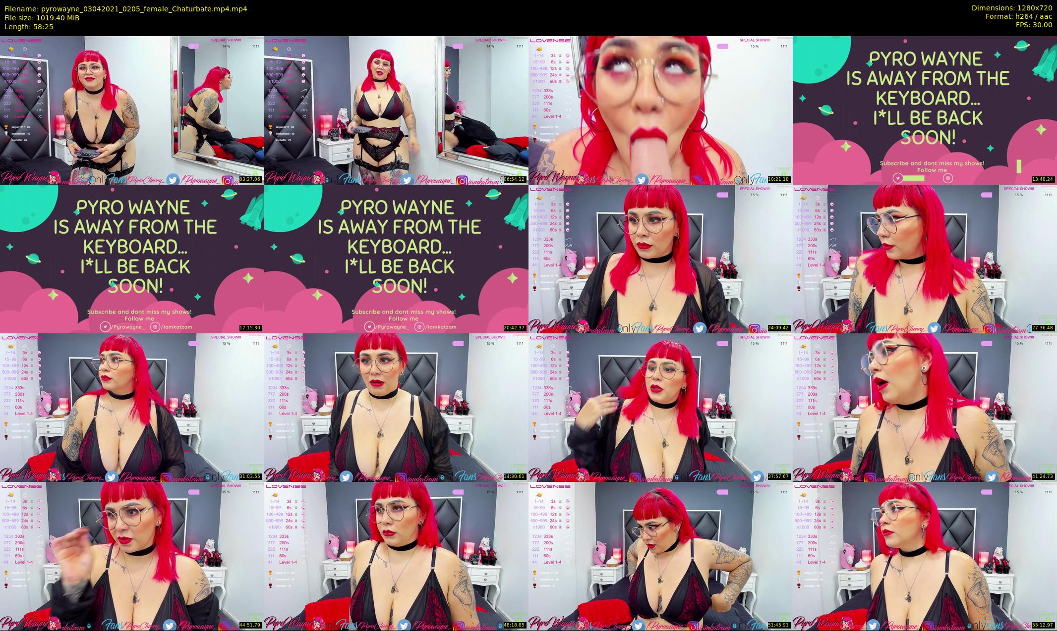 pyrowayne — 59 minute Chaturbate female cam show recording, 720p, Apr 3, 2021