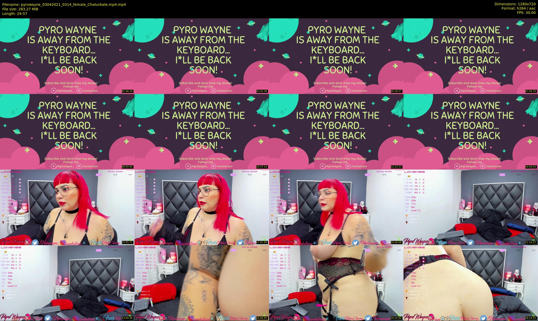 pyrowayne — 30 minute Chaturbate female cam show recording, 720p, Apr 3, 2021