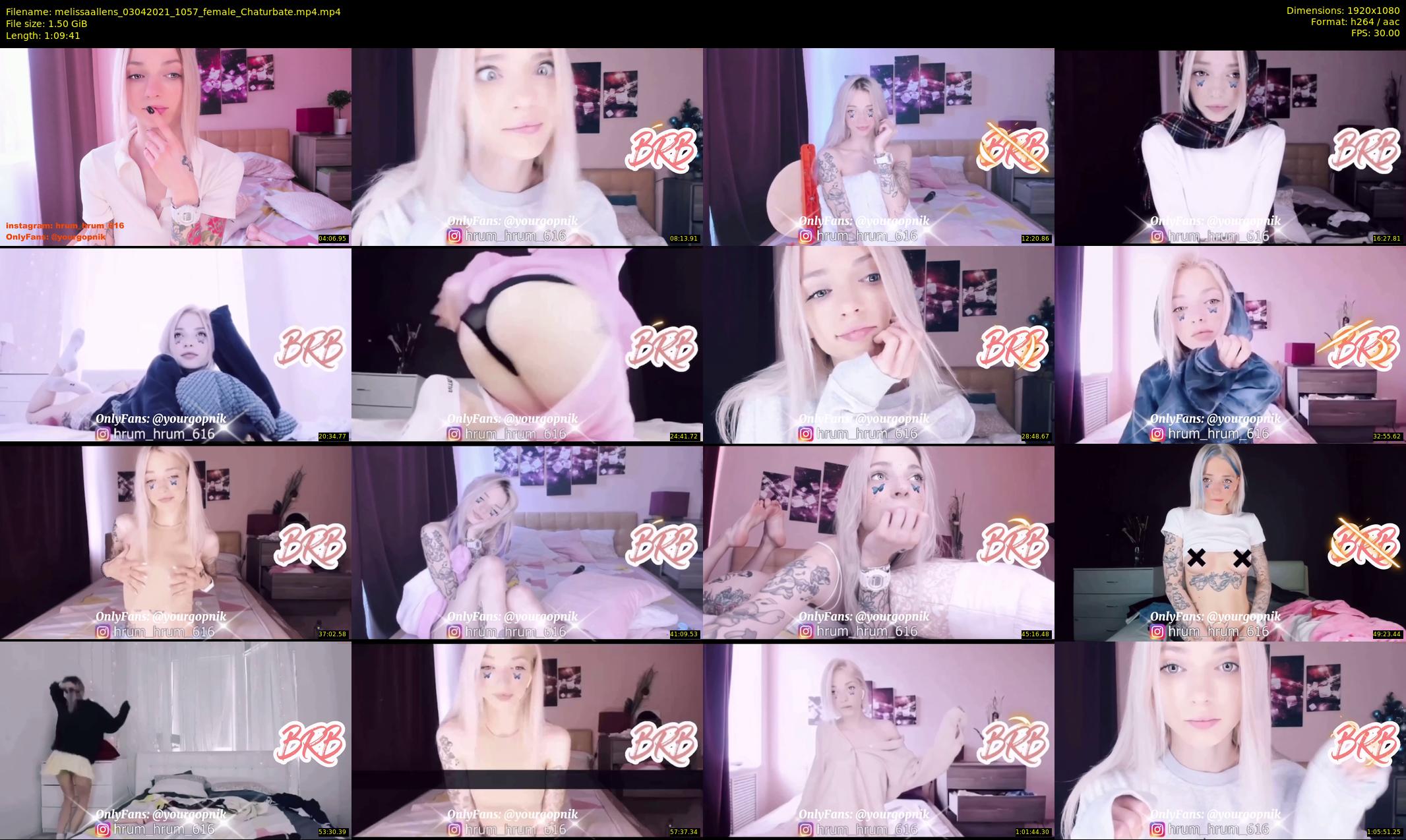 melissaallens — 70 minute Chaturbate female cam show recording, 1080p, Apr 3, 2021