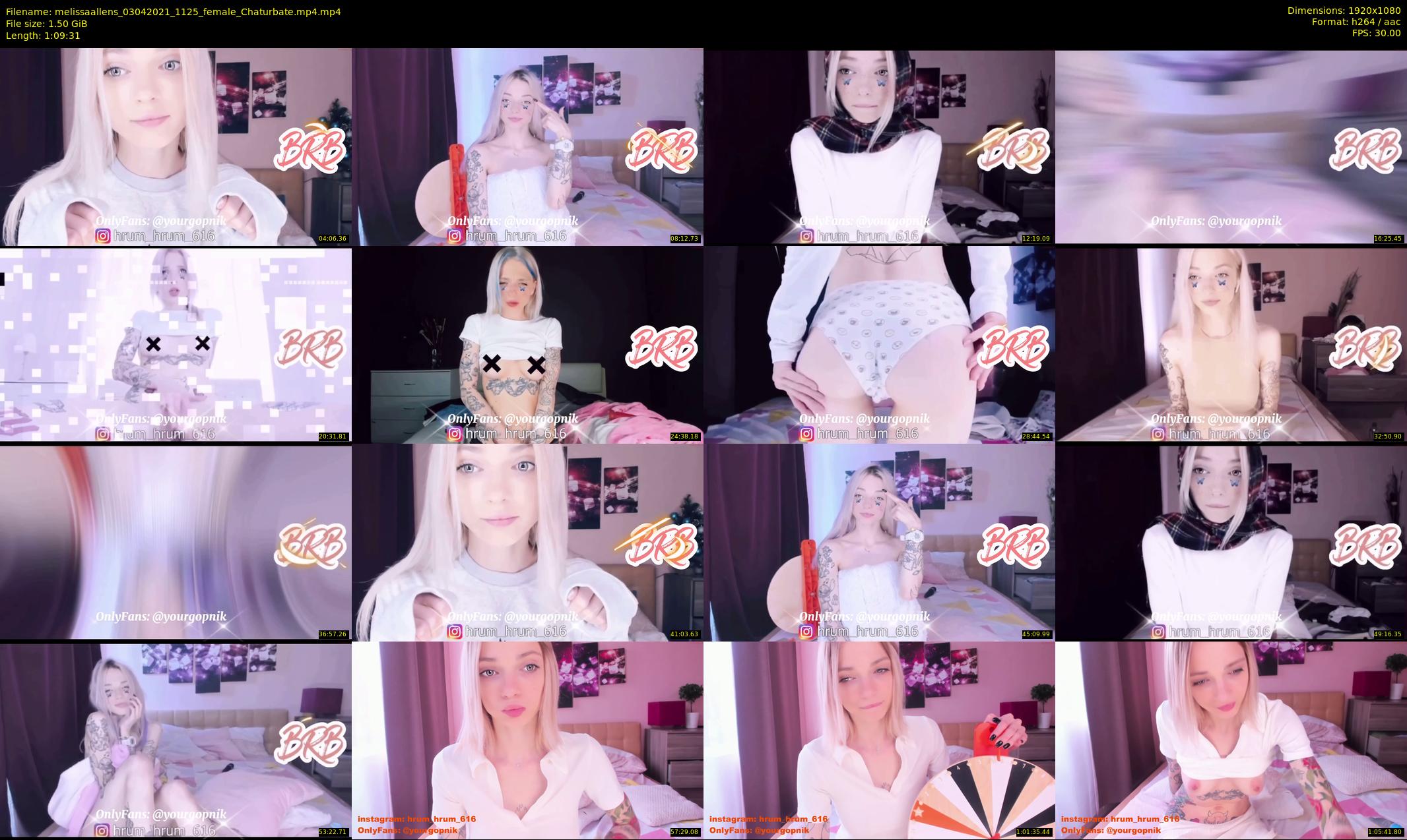 melissaallens — 70 minute Chaturbate female cam show recording, 1080p, Apr 3, 2021