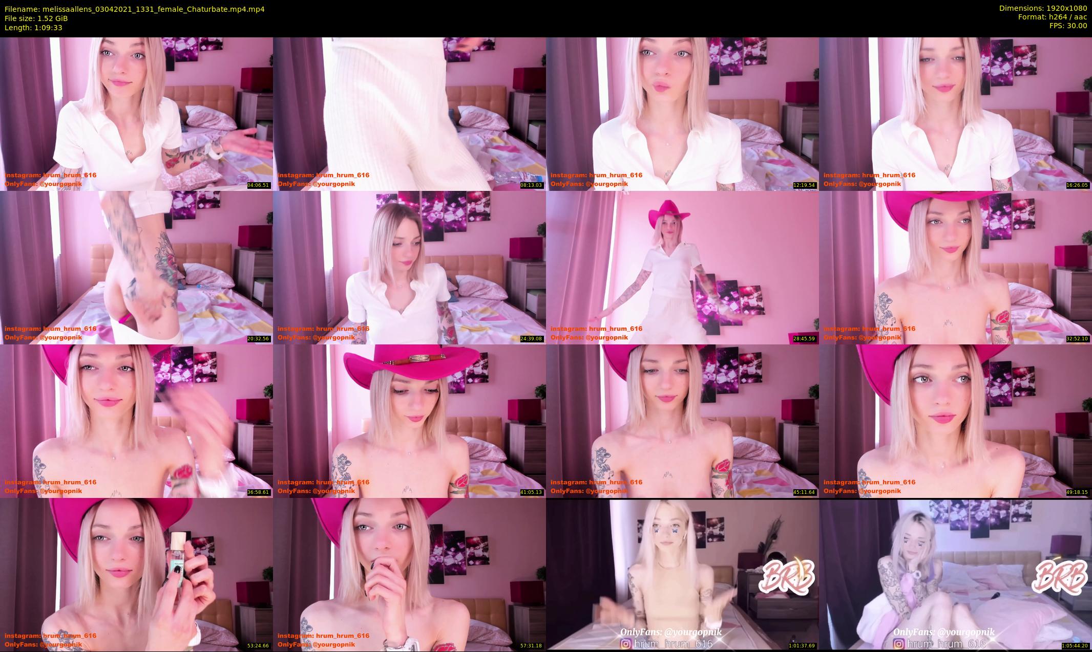 melissaallens — 70 minute Chaturbate female cam show recording, 1080p, Apr 3, 2021