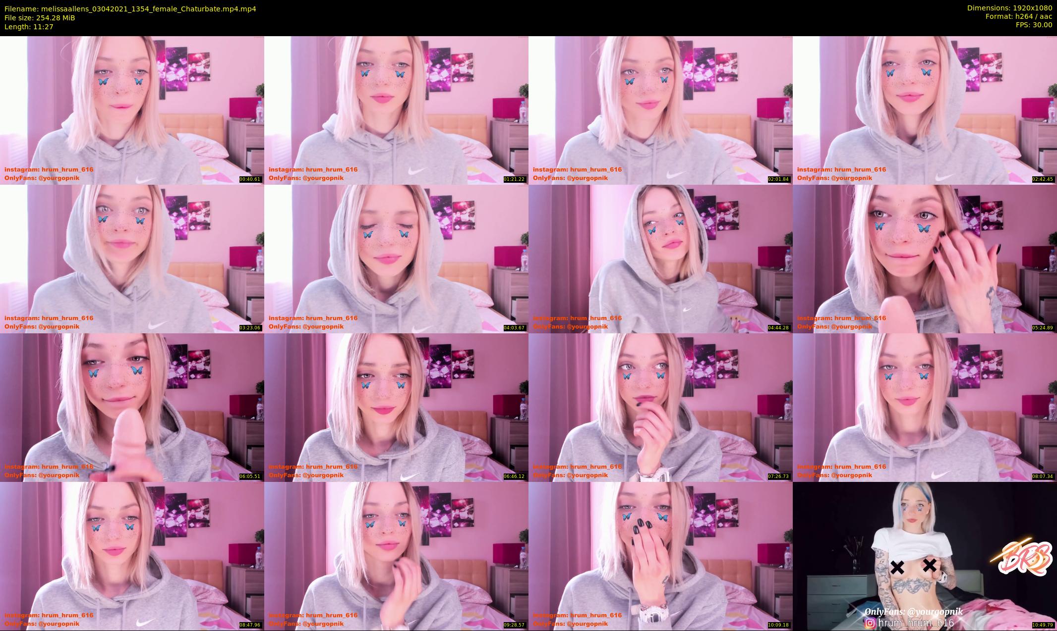 melissaallens — 12 minute Chaturbate female cam show recording, 1080p, Apr 3, 2021