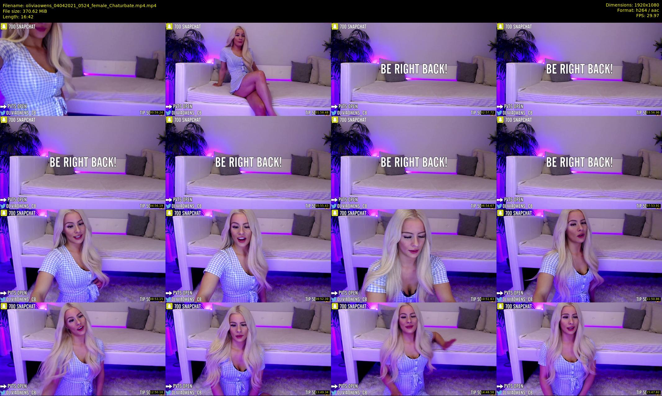 oliviaowens — 17 minute Chaturbate female cam show recording, 1080p, Apr 4, 2021