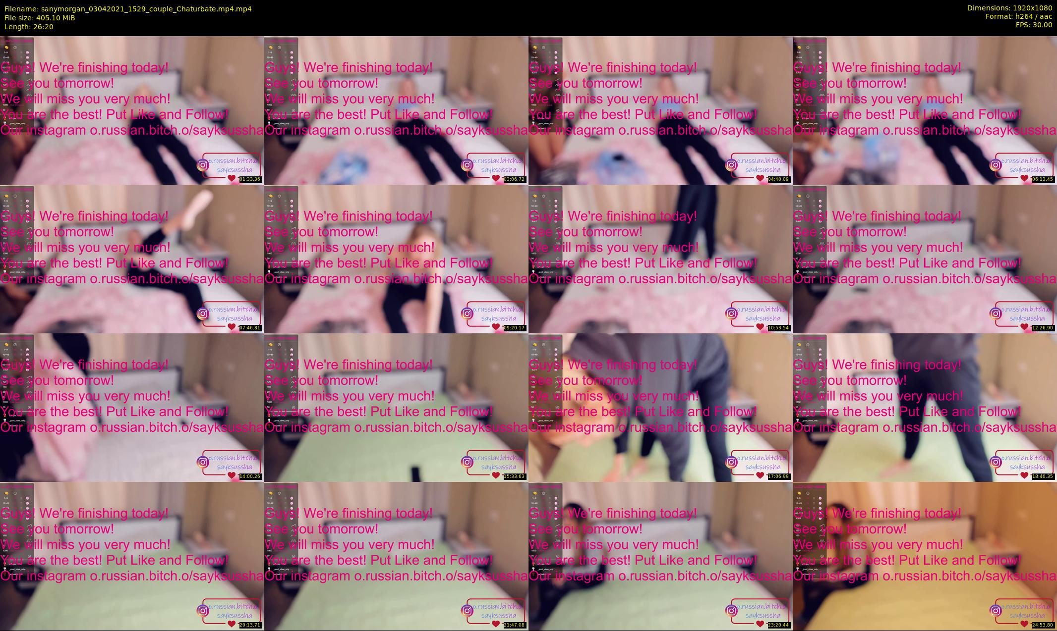 sanymorgan — 27 minute Chaturbate couple cam show recording, 1080p, Apr 3, 2021