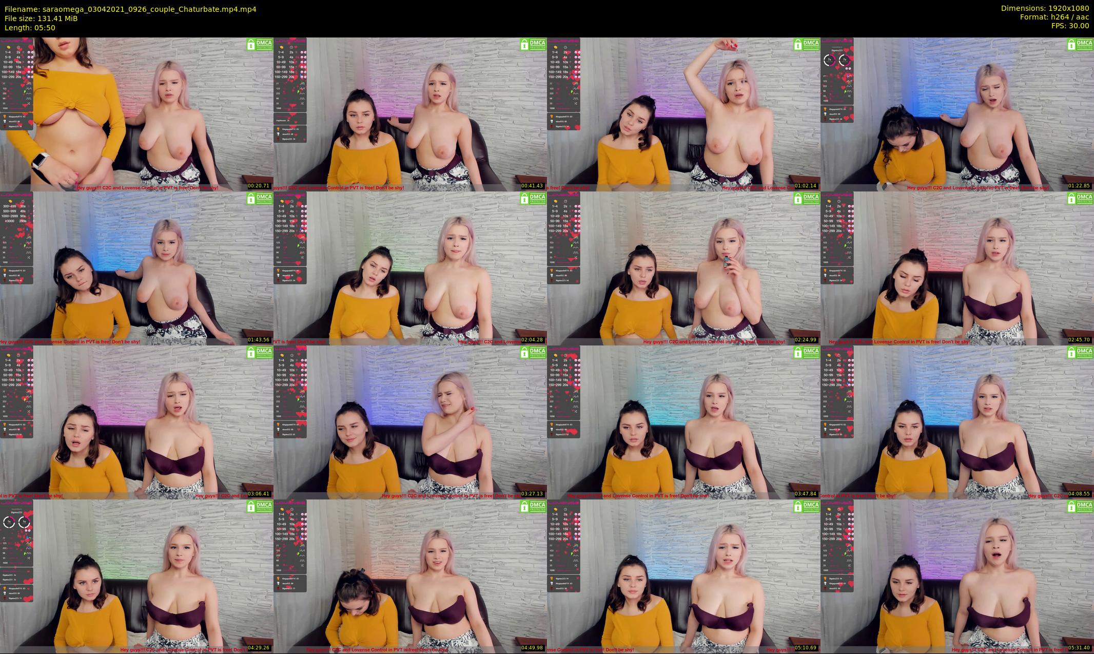 saraomega — 6 minute Chaturbate couple cam show recording, 1080p, Apr 3, 2021