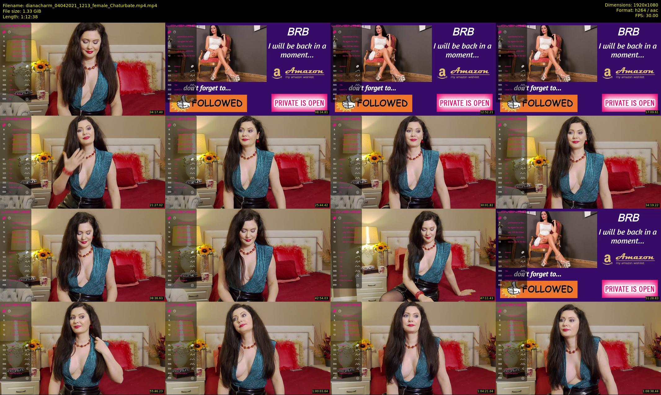 dianacharm — 73 minute Chaturbate female cam show recording, 1080p, Apr 4, 2021