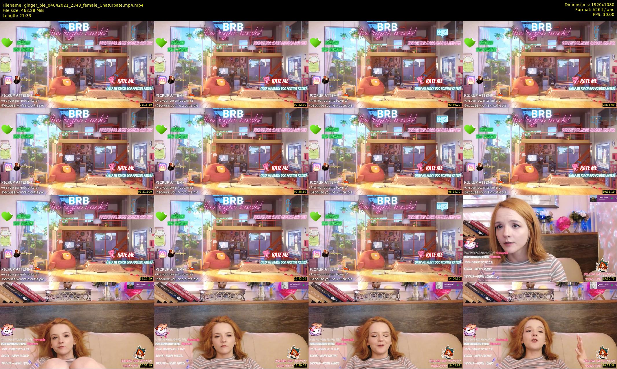 ginger_pie — 22 minute Chaturbate female cam show recording, 1080p, Apr 4, 2021