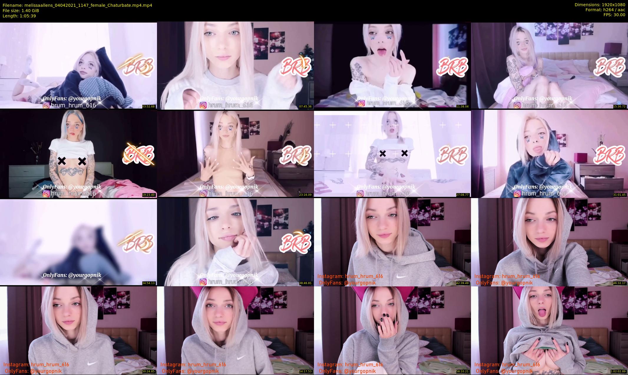 melissaallens — 66 minute Chaturbate female cam show recording, 1080p, Apr 4, 2021