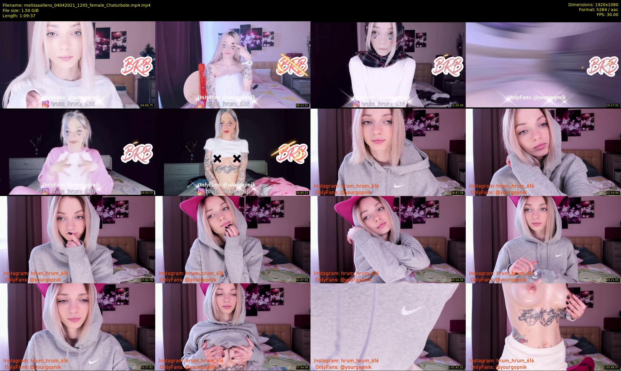 melissaallens — 70 minute Chaturbate female cam show recording, 1080p, Apr 4, 2021