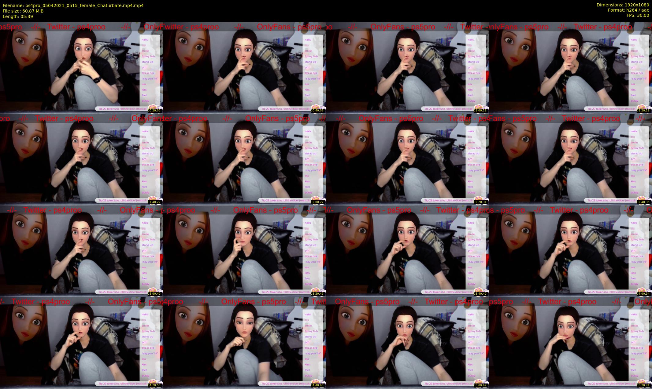 ps4pro — 6 minute Chaturbate female cam show recording, 1080p, Apr 5, 2021