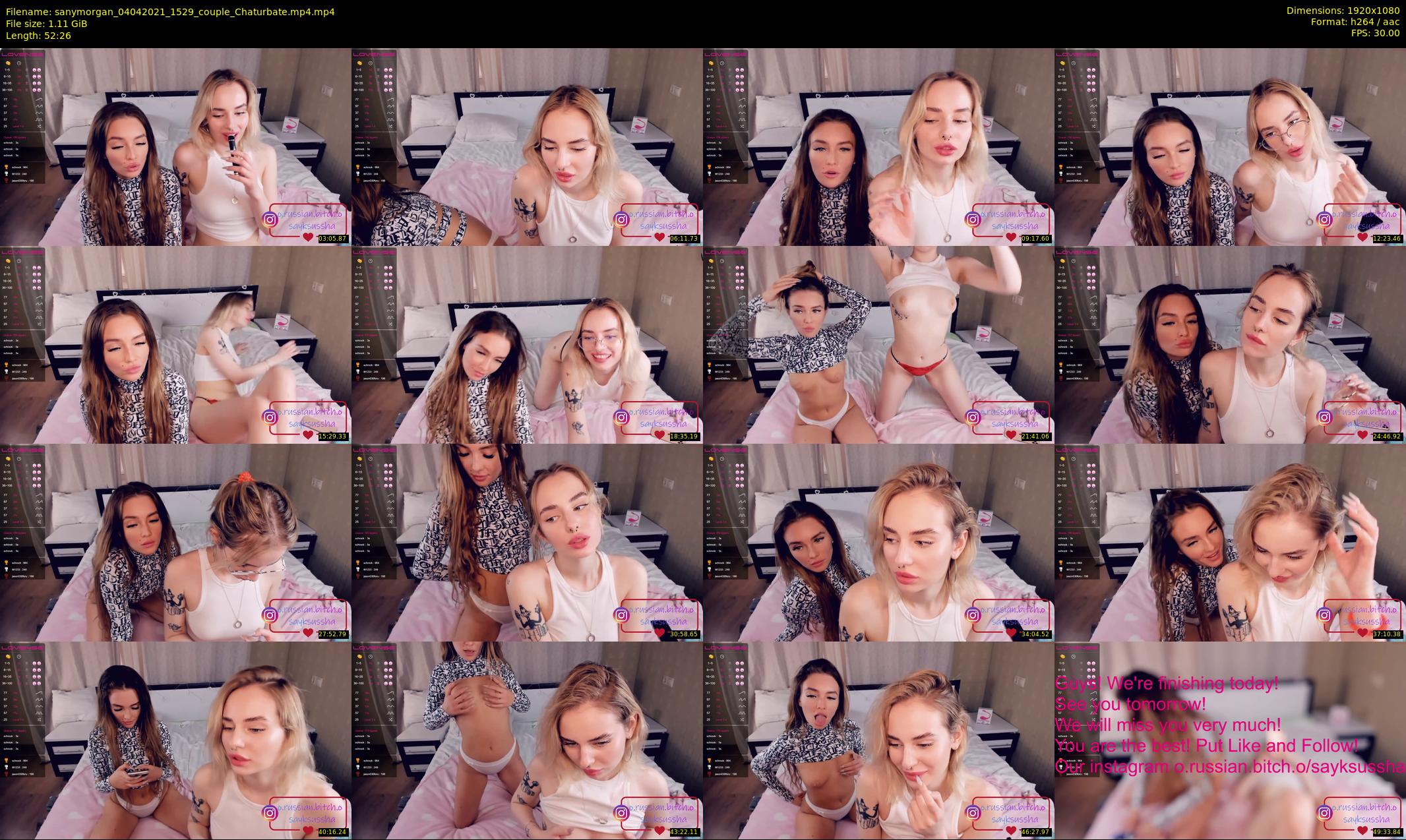 sanymorgan — 53 minute Chaturbate couple cam show recording, 1080p, Apr 4, 2021