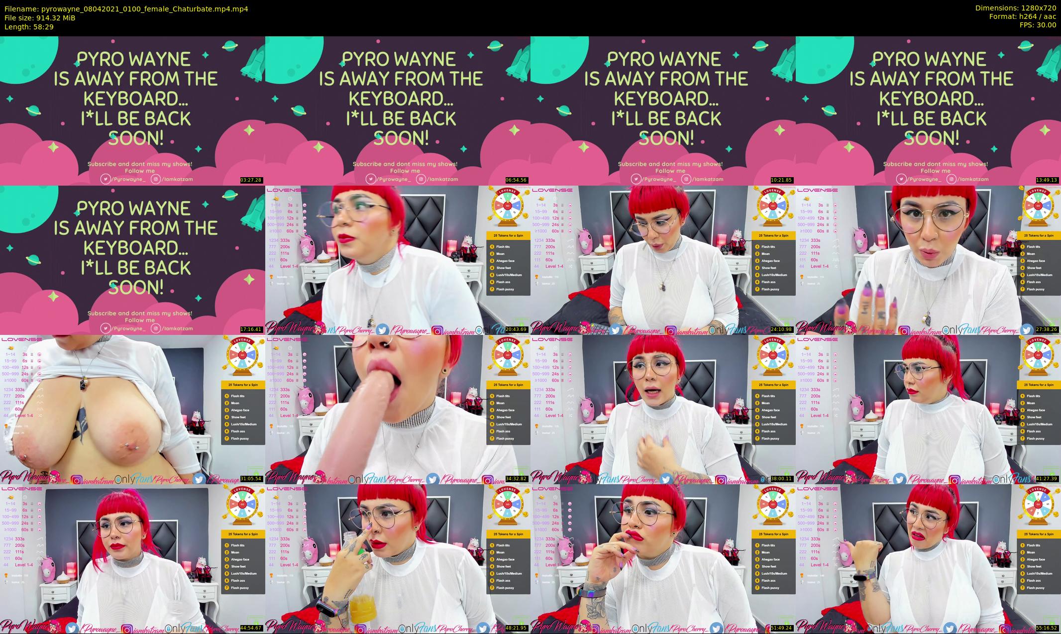 pyrowayne — 59 minute Chaturbate female cam show recording, 720p, Apr 8, 2021