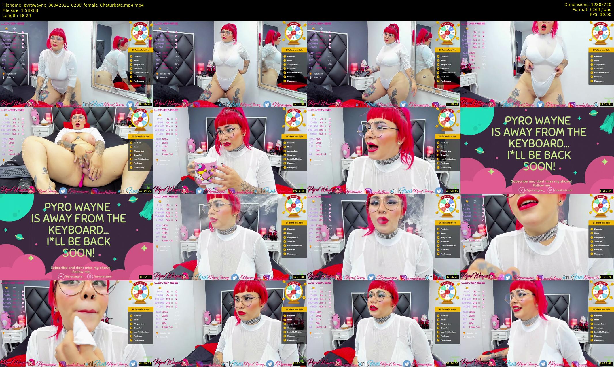 pyrowayne — 59 minute Chaturbate female cam show recording, 720p, Apr 8, 2021