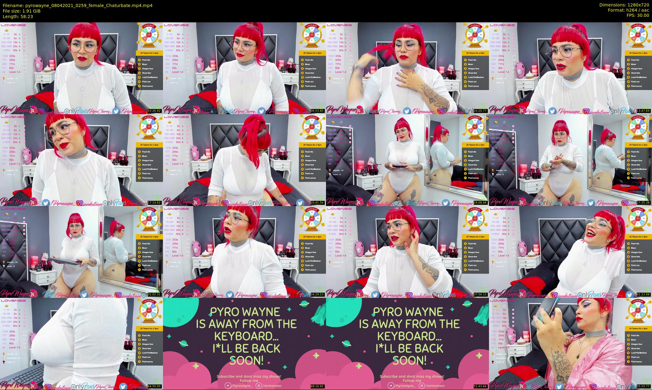 pyrowayne — 59 minute Chaturbate female cam show recording, 720p, Apr 8, 2021