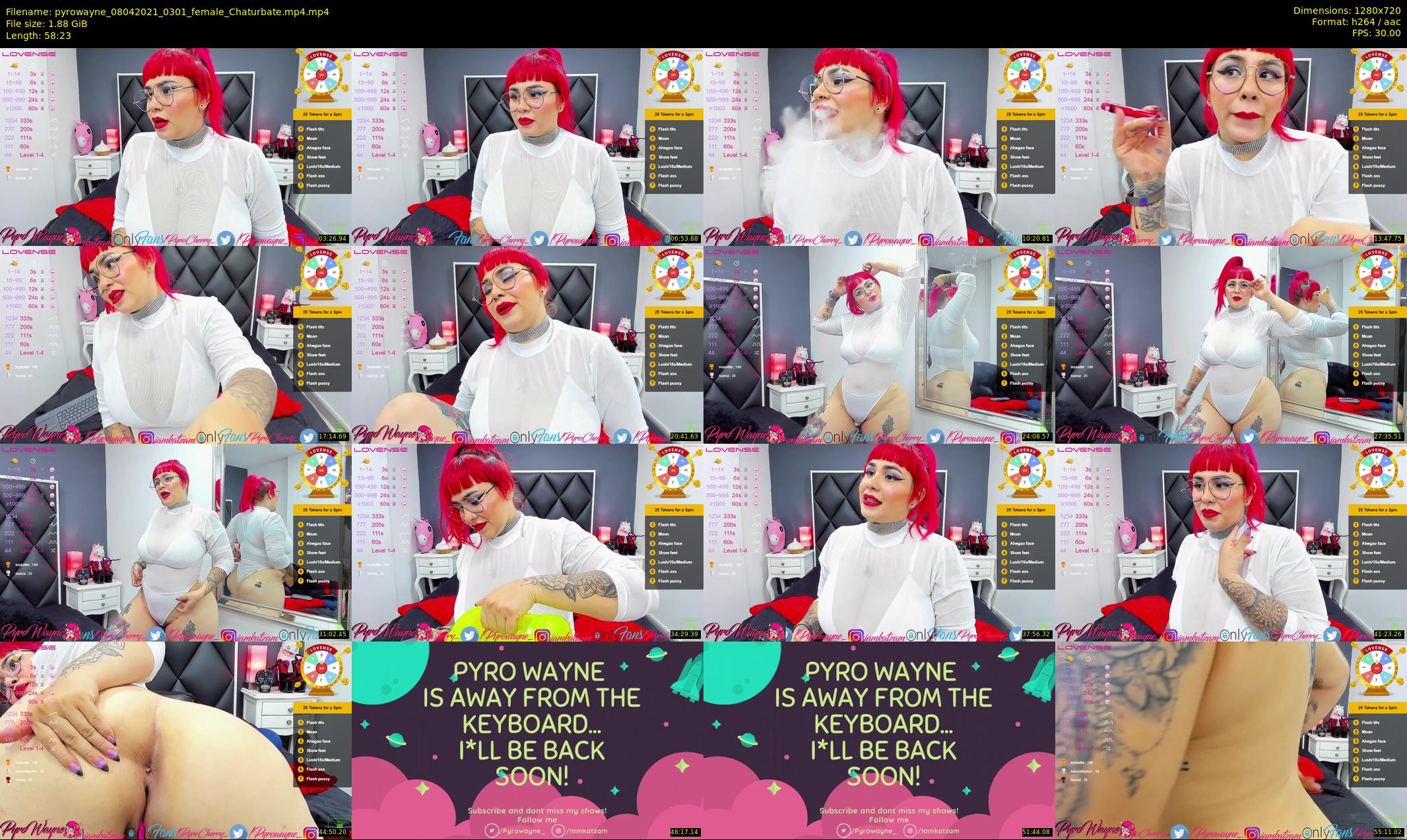 pyrowayne — 59 minute Chaturbate female cam show recording, 720p, Apr 8, 2021