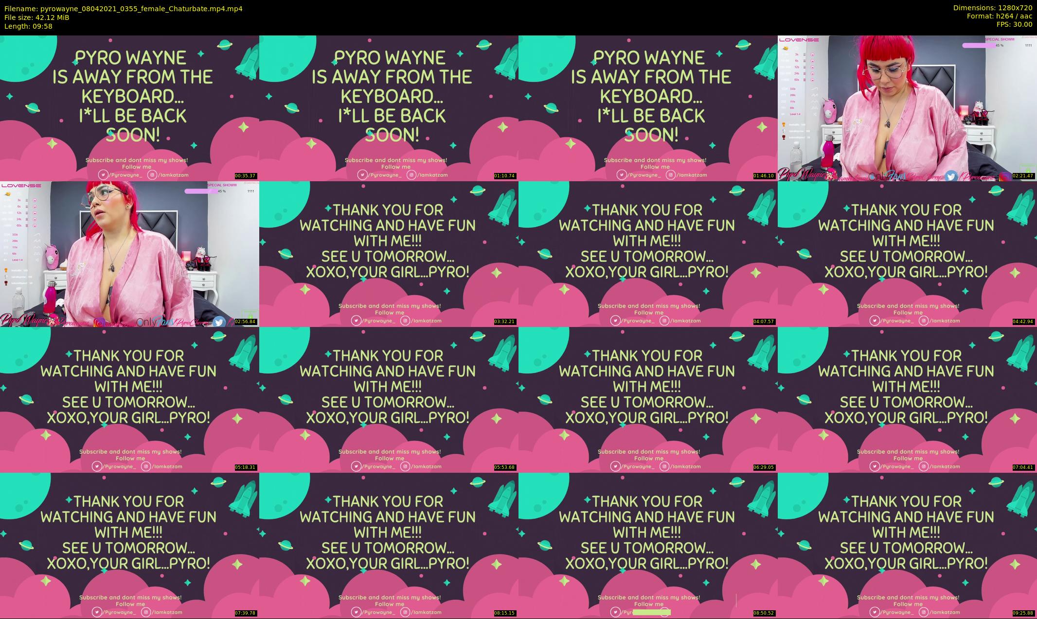 pyrowayne — 10 minute Chaturbate female cam show recording, 720p, Apr 8, 2021