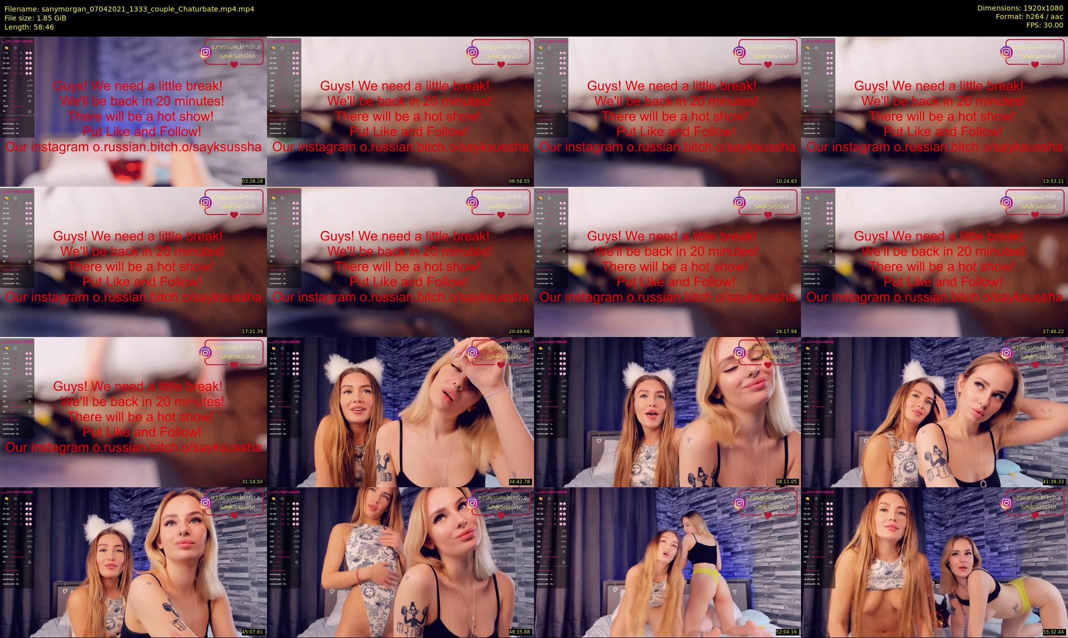 sanymorgan — 59 minute Chaturbate couple cam show recording, 1080p, Apr 7, 2021