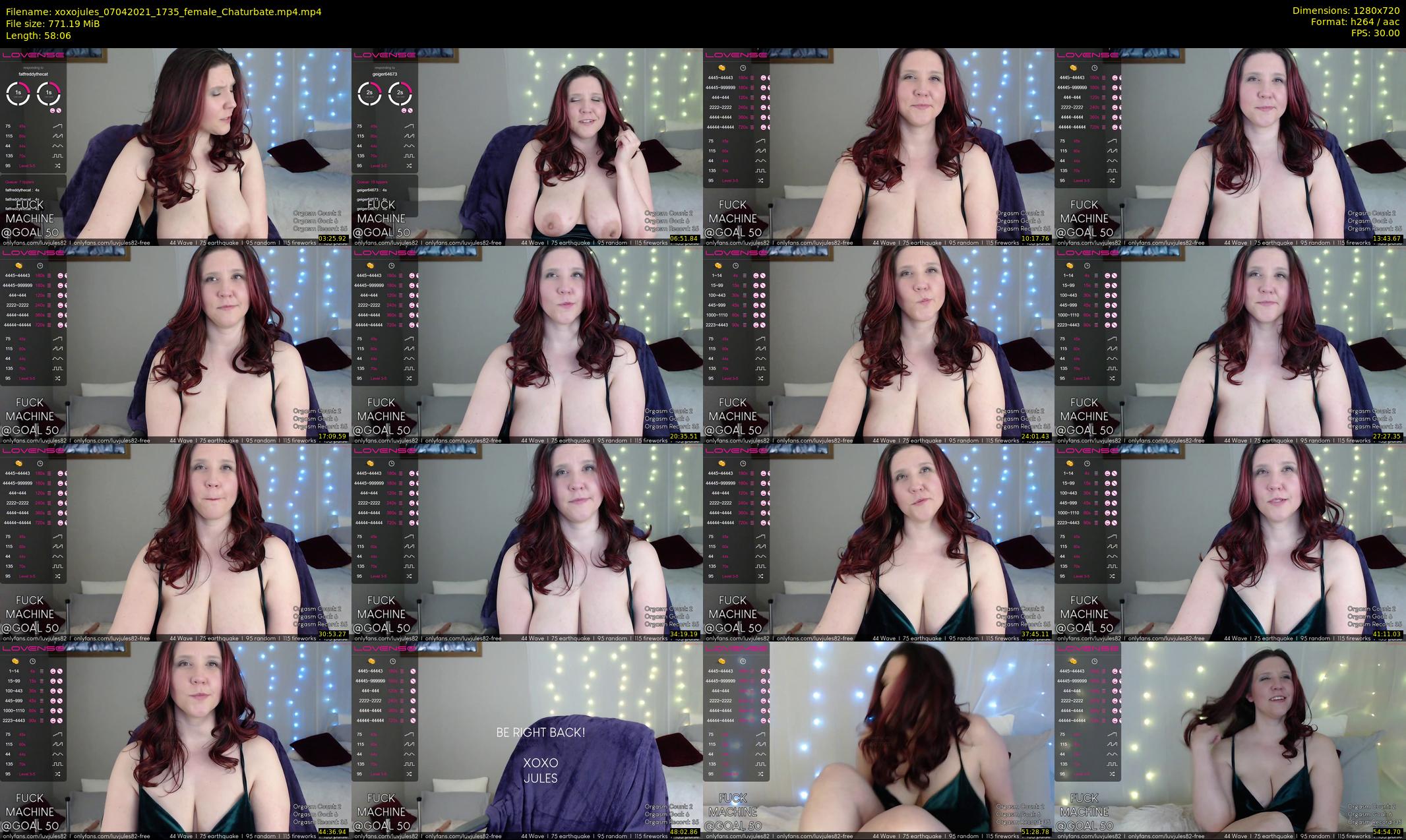xoxojules — 59 minute Chaturbate female cam show recording, 720p, Apr 7, 2021