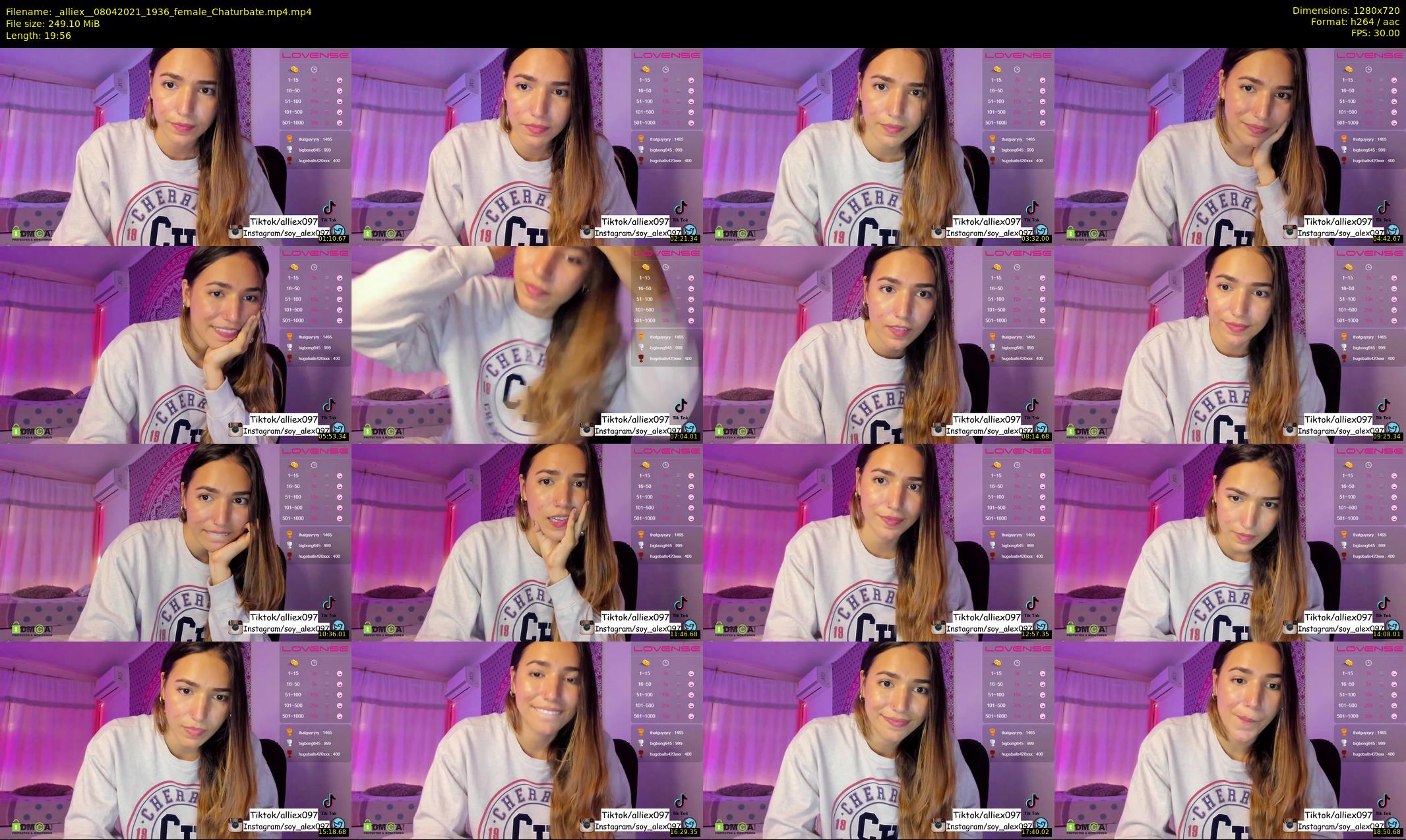 _alliex_ — 20 minute Chaturbate female cam show recording, 720p, Apr 8, 2021
