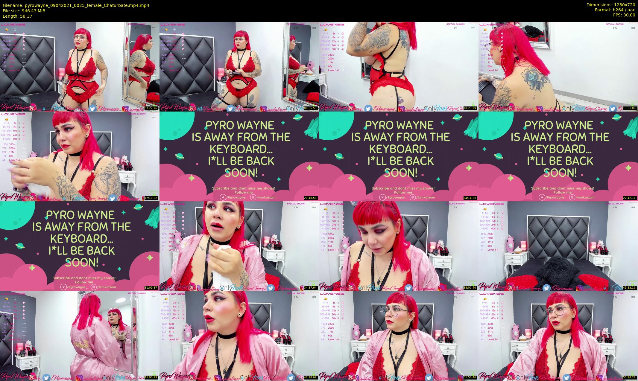 pyrowayne — 59 minute Chaturbate female cam show recording, 720p, Apr 9, 2021