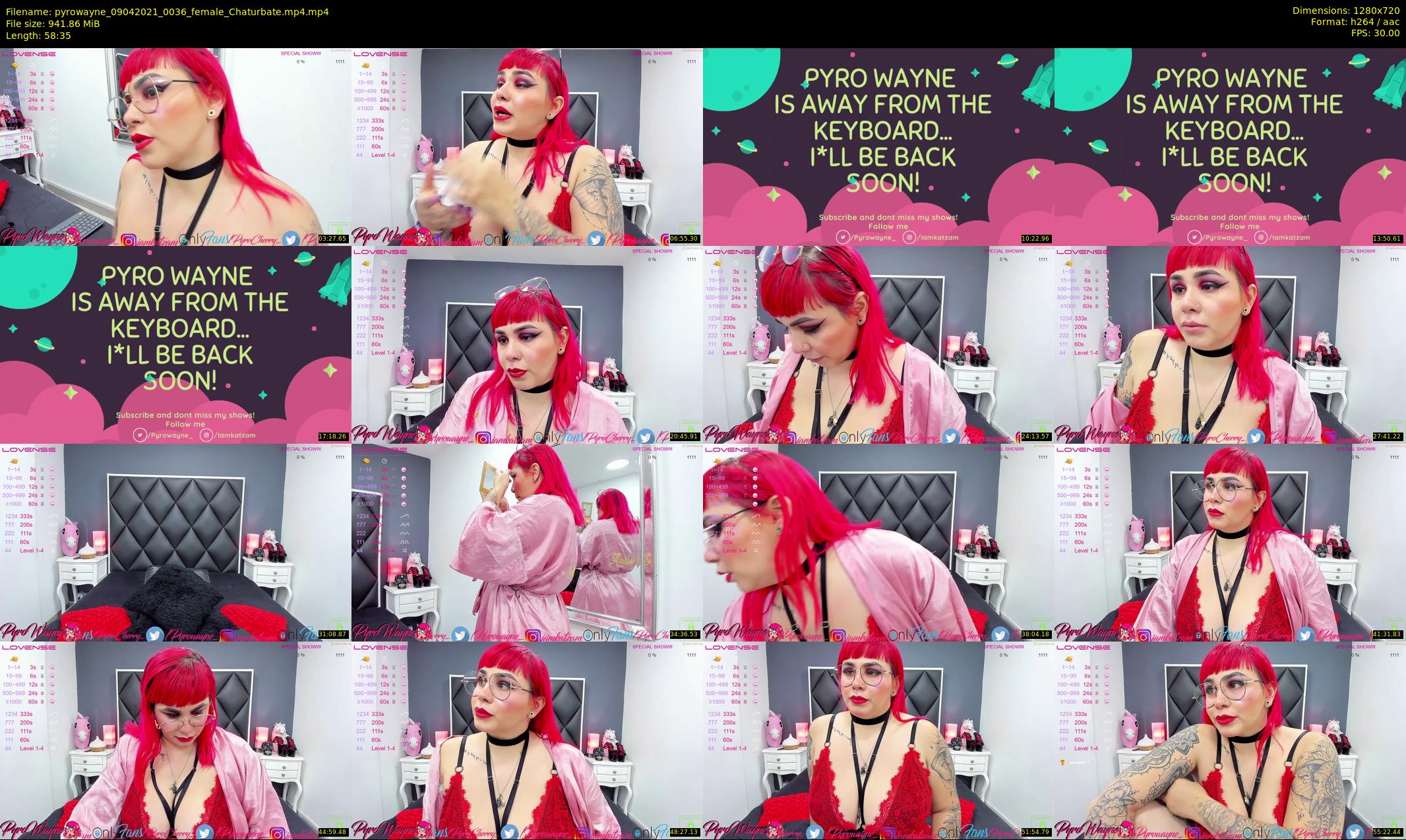 pyrowayne — 59 minute Chaturbate female cam show recording, 720p, Apr 9, 2021