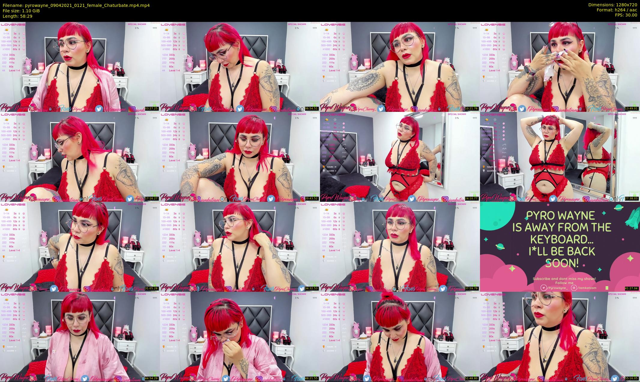 pyrowayne — 59 minute Chaturbate female cam show recording, 720p, Apr 9, 2021