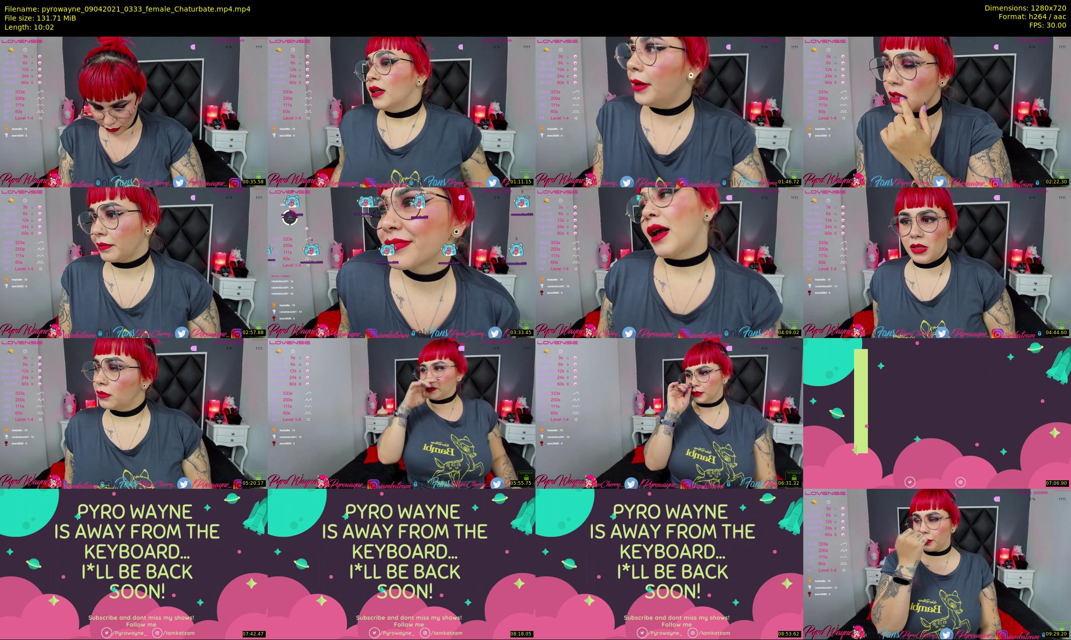 pyrowayne — 11 minute Chaturbate female cam show recording, 720p, Apr 9, 2021