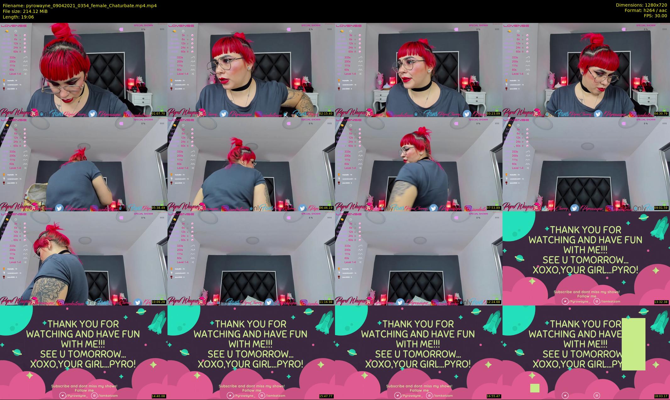 pyrowayne — 20 minute Chaturbate female cam show recording, 720p, Apr 9, 2021