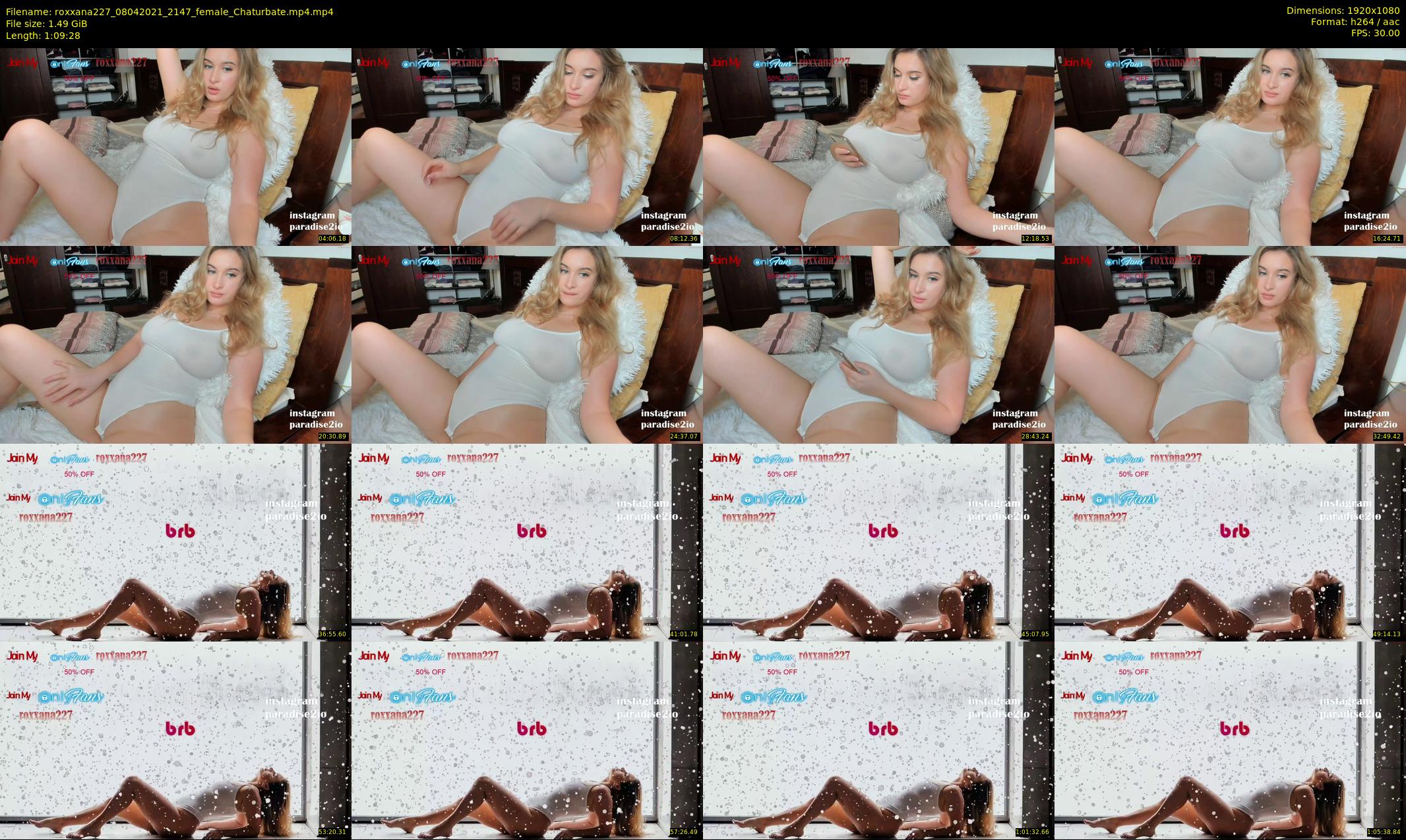 roxxana227 — 70 minute Chaturbate female cam show recording, 1080p, Apr 8, 2021