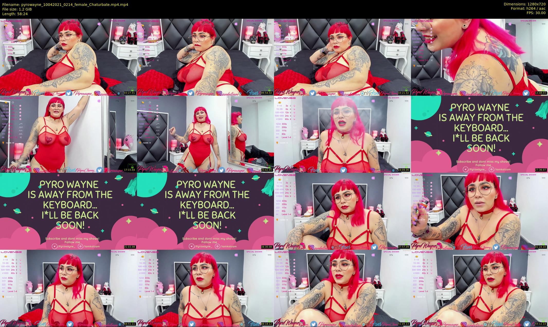 pyrowayne — 59 minute Chaturbate female cam show recording, 720p, Apr 10, 2021