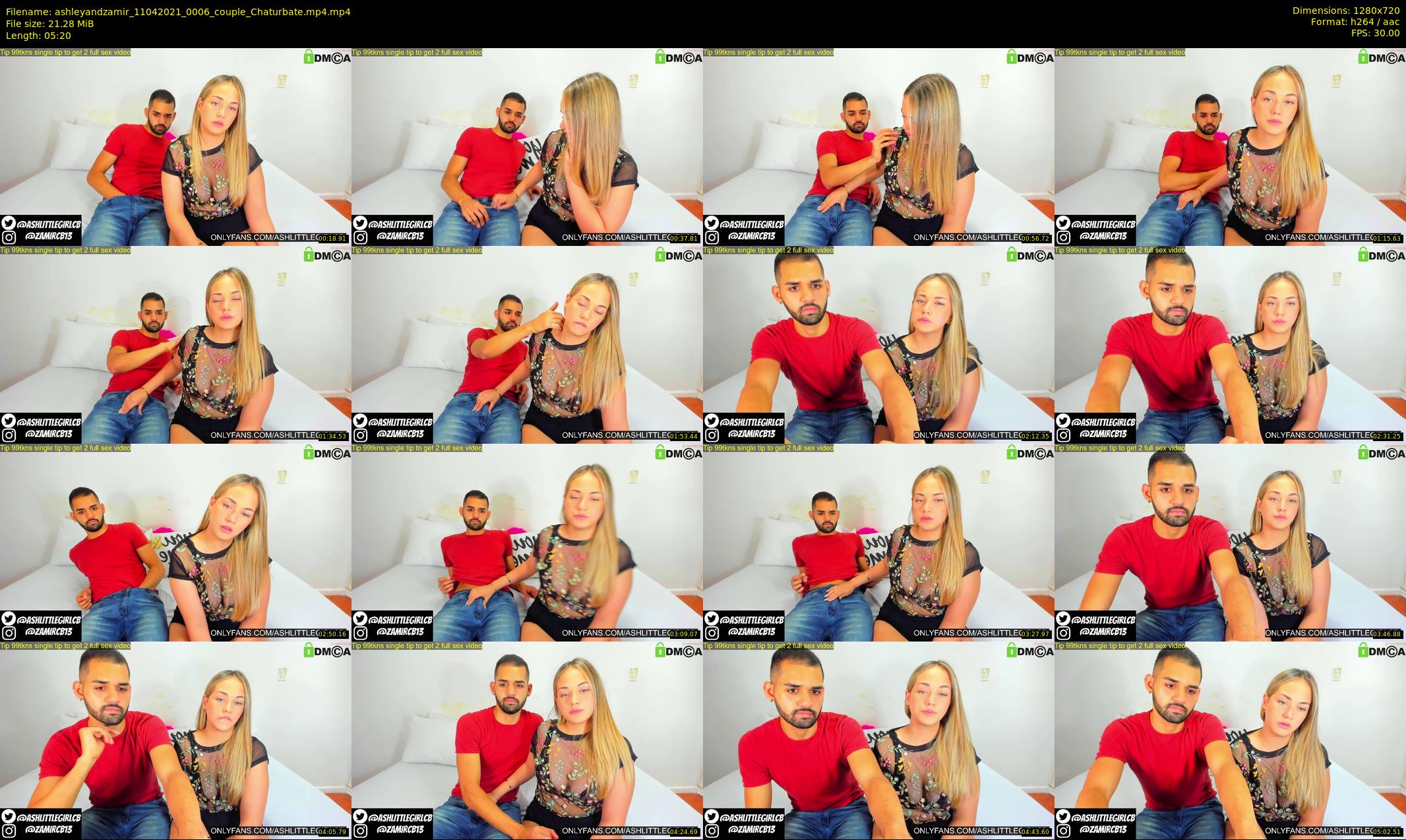 ashleyandzamir — 6 minute Chaturbate couple cam show recording, 720p, Apr 11, 2021