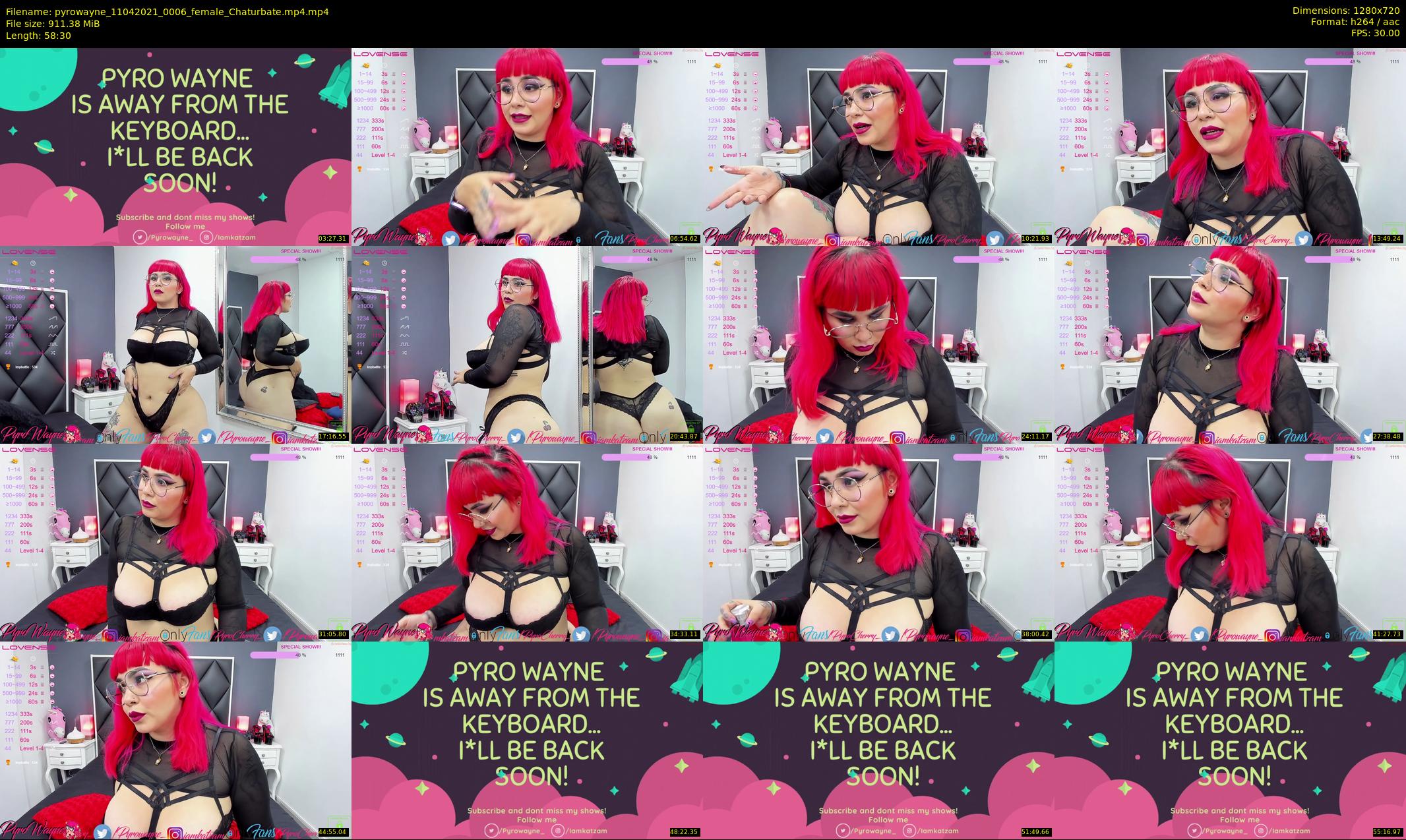 pyrowayne — 59 minute Chaturbate female cam show recording, 720p, Apr 11, 2021