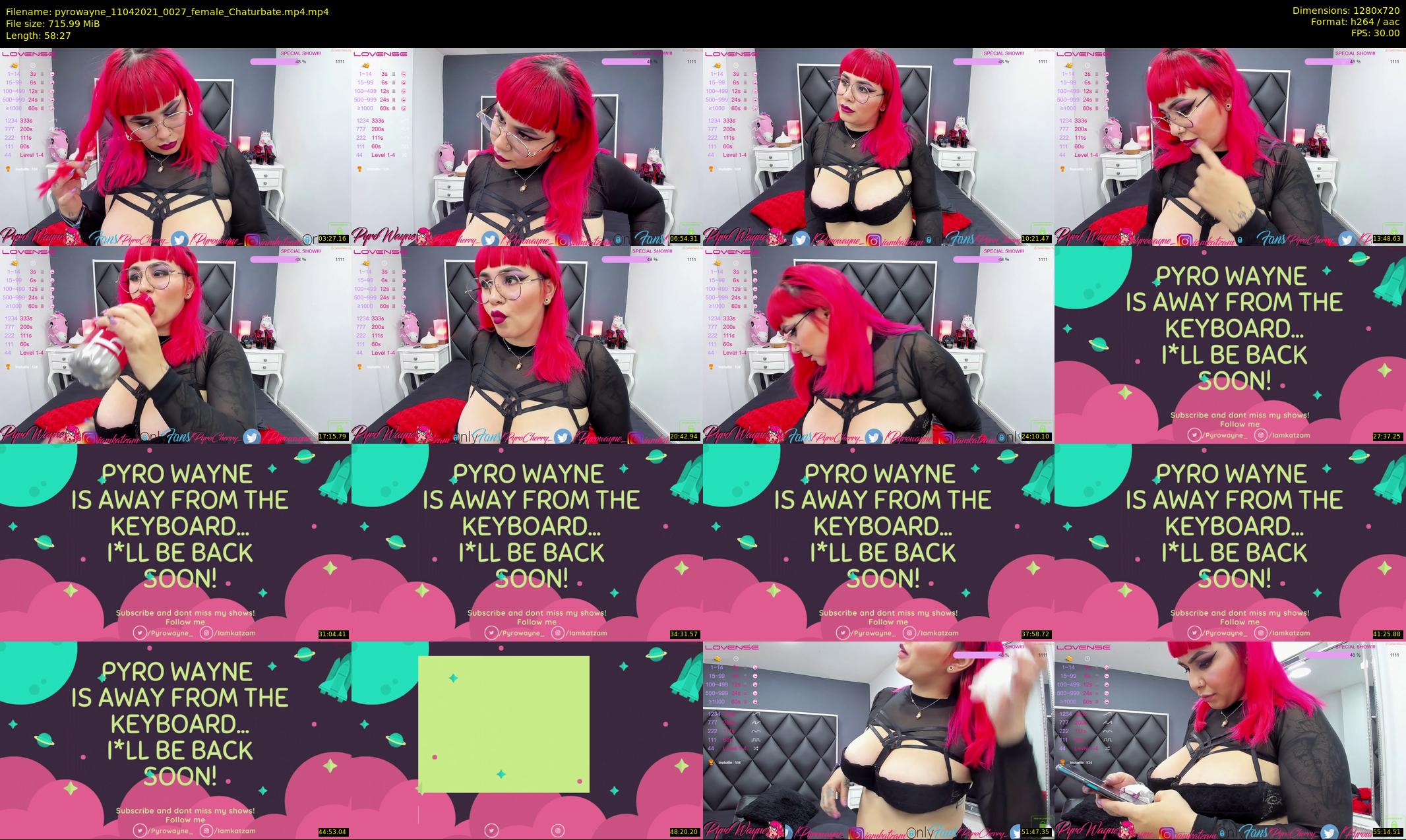 pyrowayne — 59 minute Chaturbate female cam show recording, 720p, Apr 11, 2021