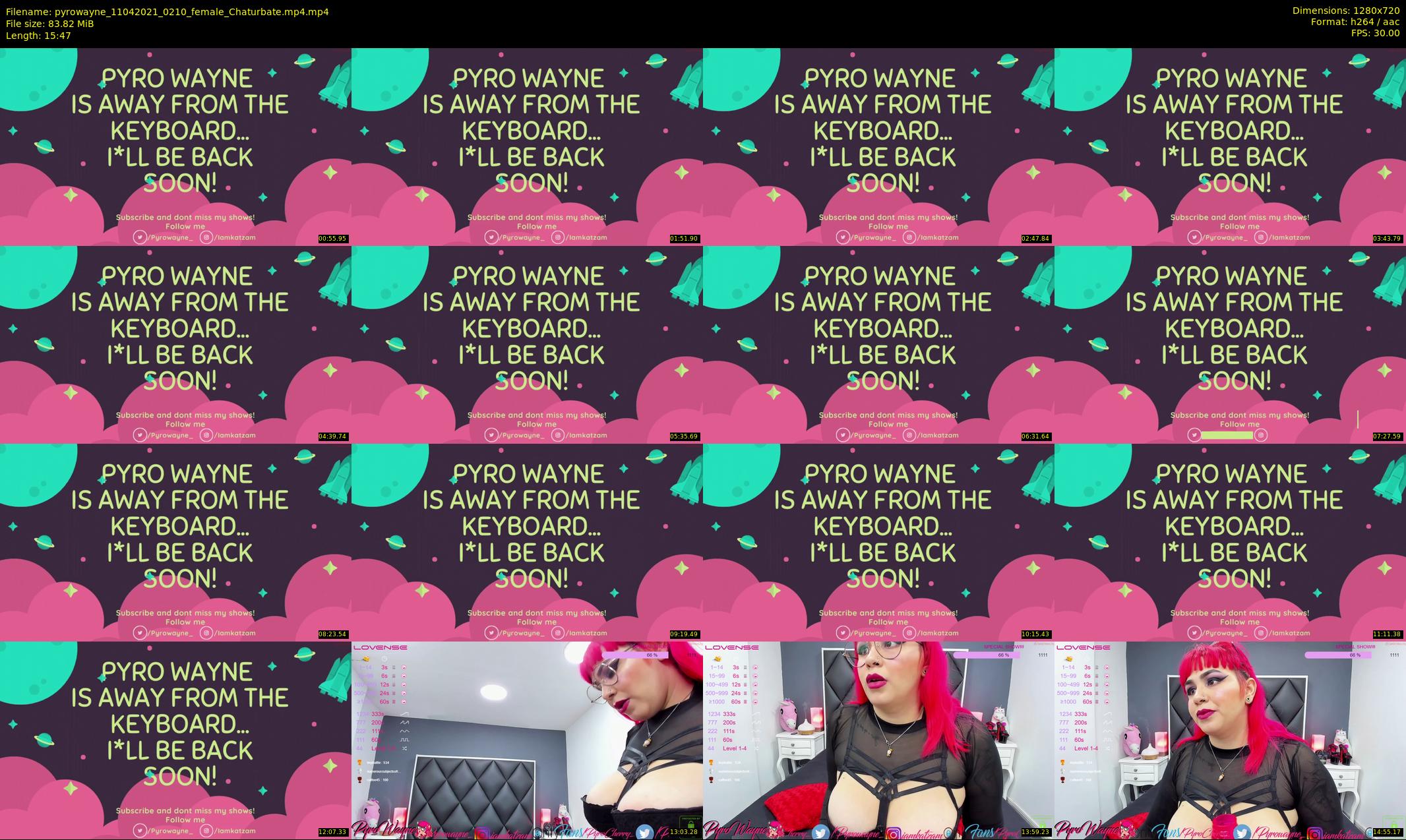 pyrowayne — 16 minute Chaturbate female cam show recording, 720p, Apr 11, 2021