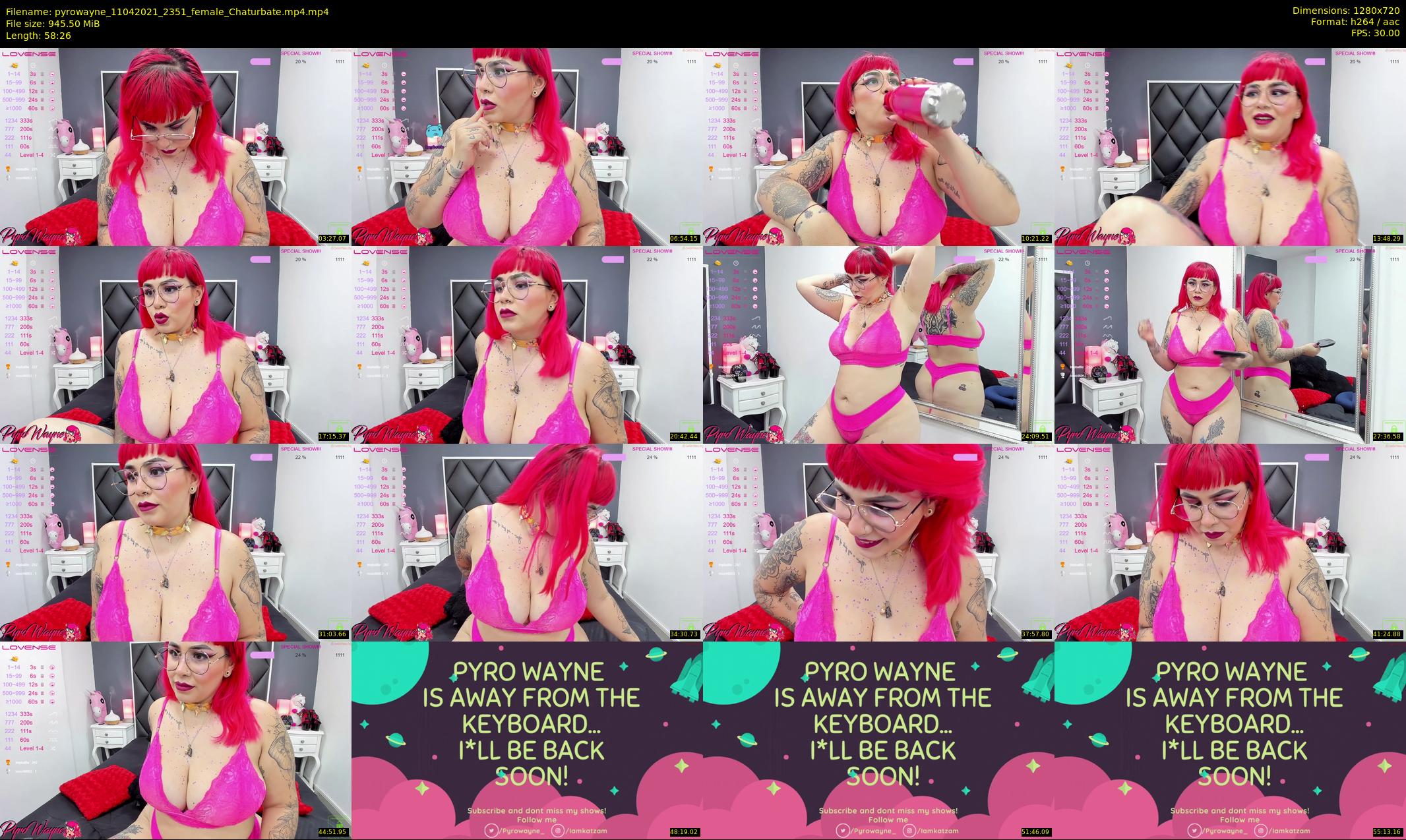 pyrowayne — 59 minute Chaturbate female cam show recording, 720p, Apr 11, 2021