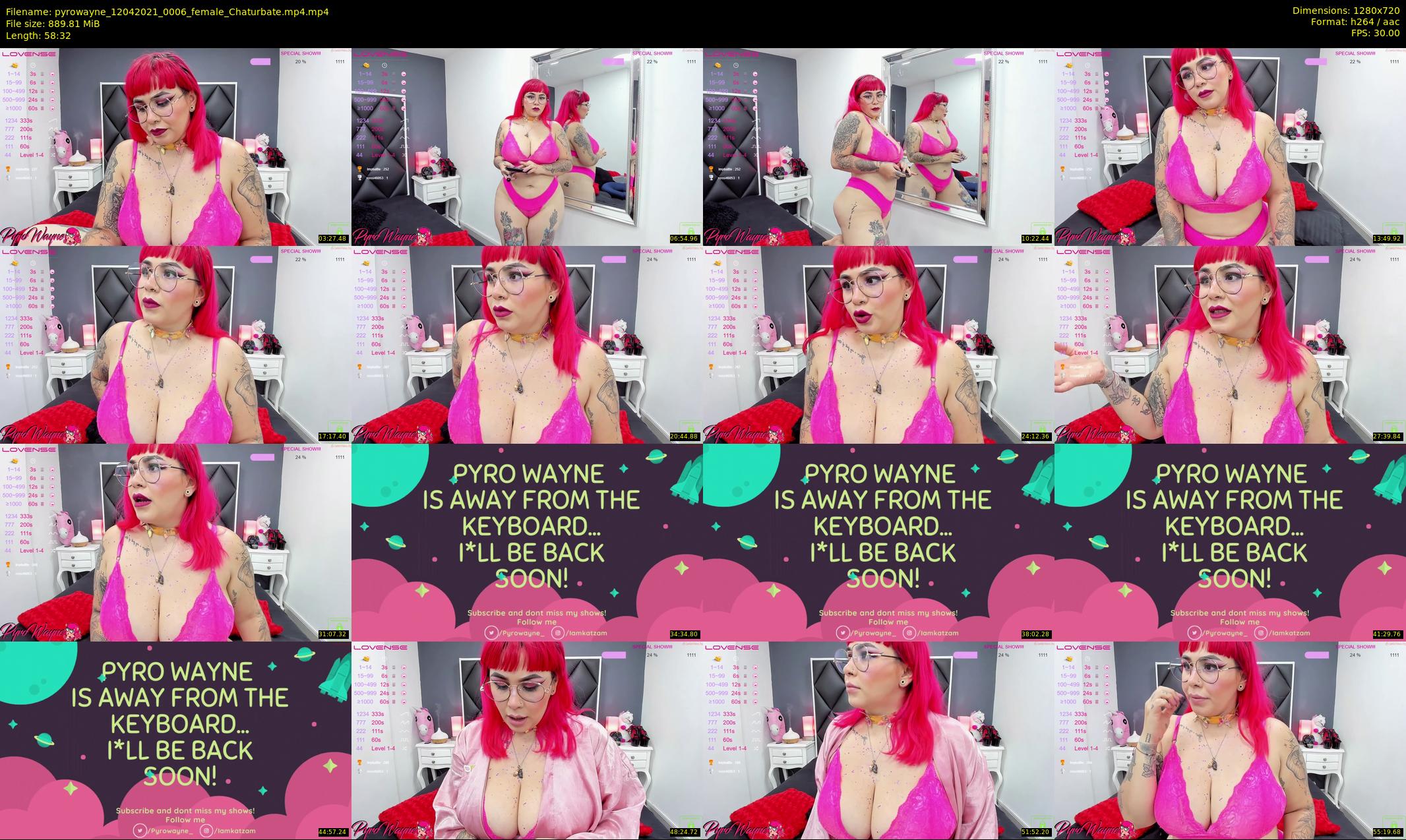 pyrowayne — 59 minute Chaturbate female cam show recording, 720p, Apr 12, 2021