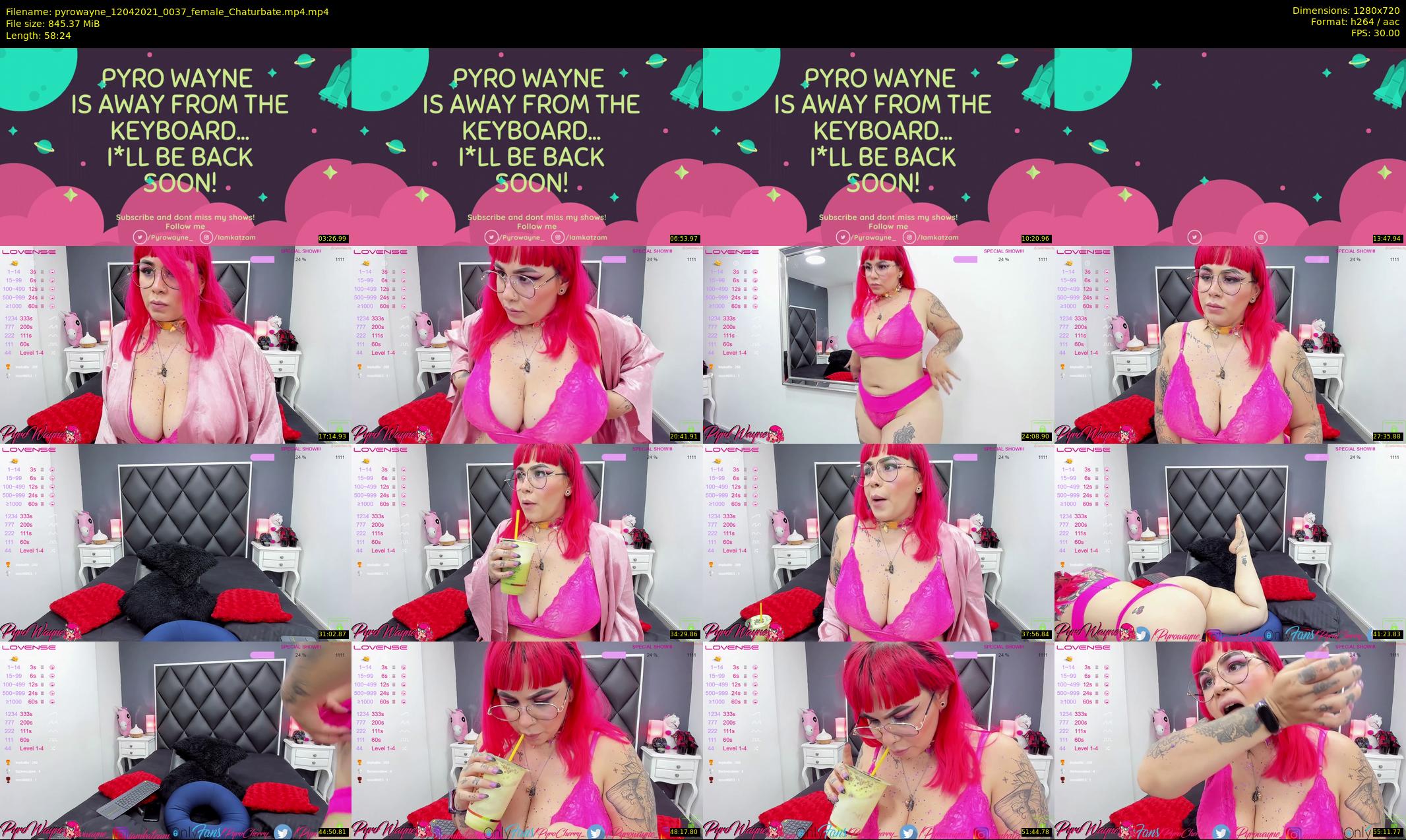 pyrowayne — 59 minute Chaturbate female cam show recording, 720p, Apr 12, 2021