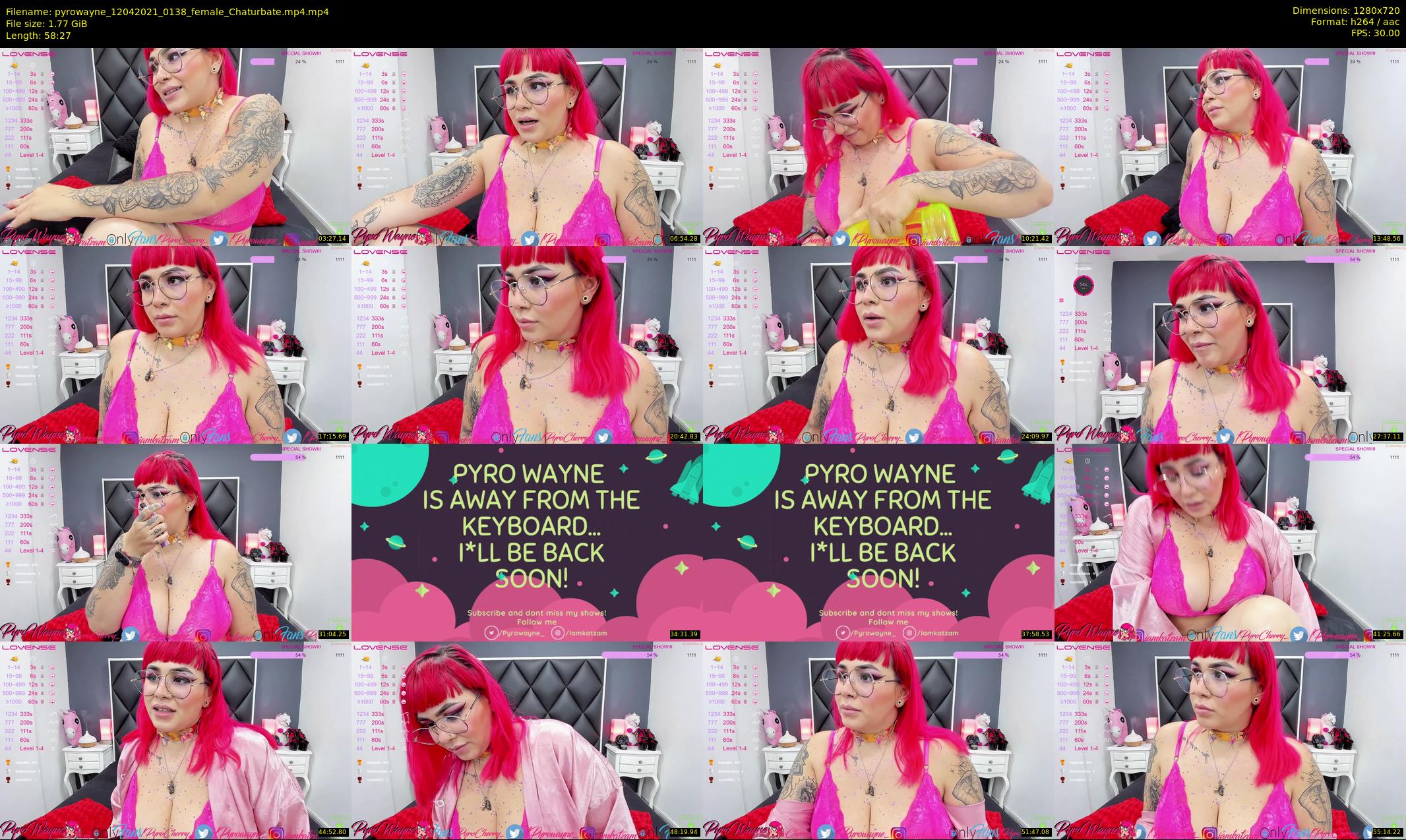 pyrowayne — 59 minute Chaturbate female cam show recording, 720p, Apr 12, 2021