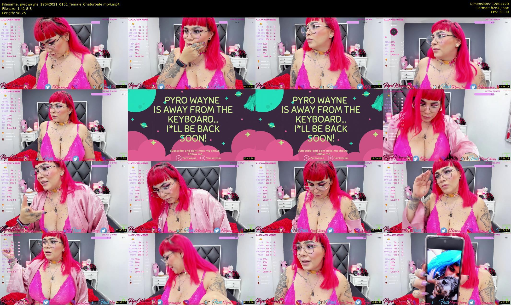 pyrowayne — 59 minute Chaturbate female cam show recording, 720p, Apr 12, 2021