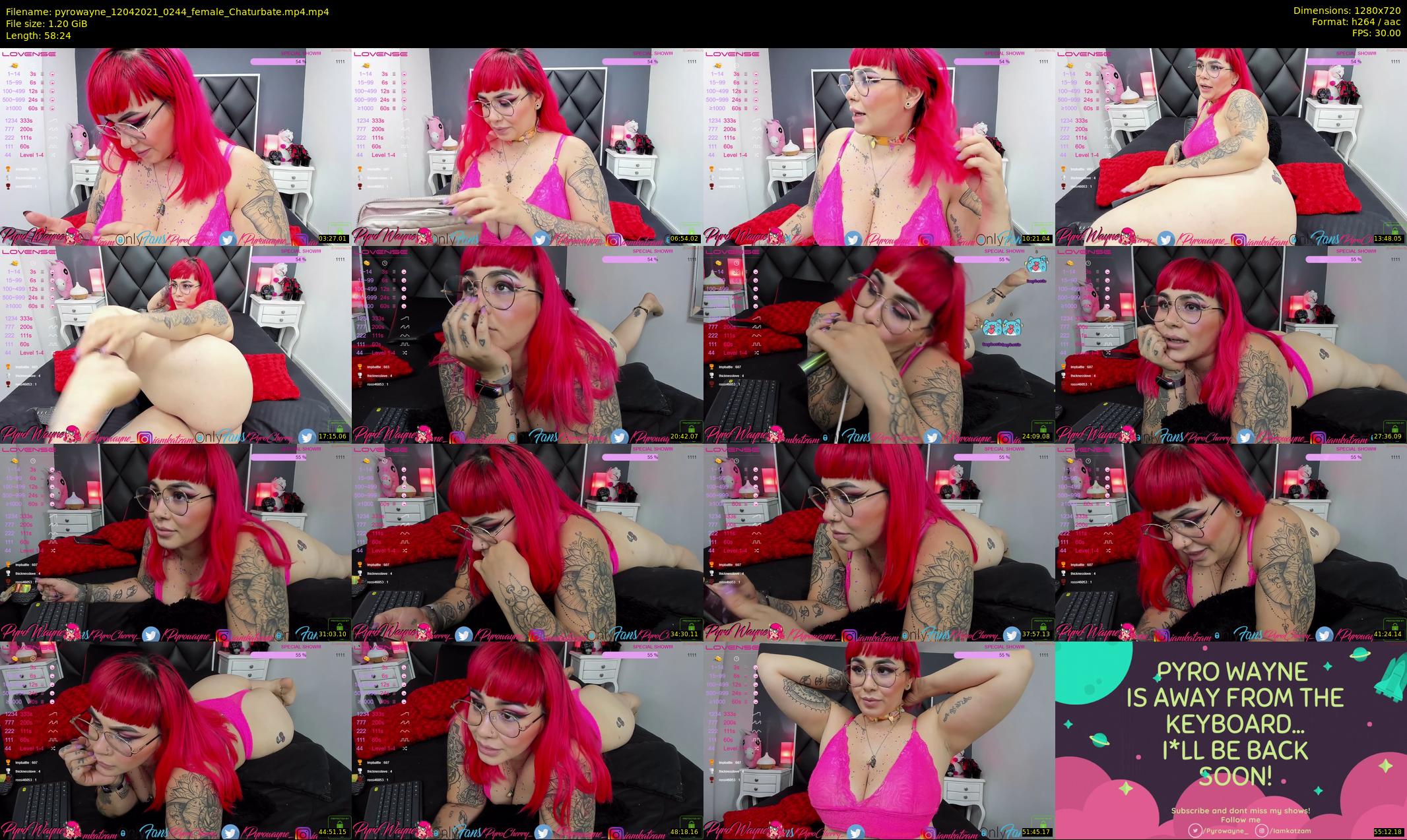 pyrowayne — 59 minute Chaturbate female cam show recording, 720p, Apr 12, 2021