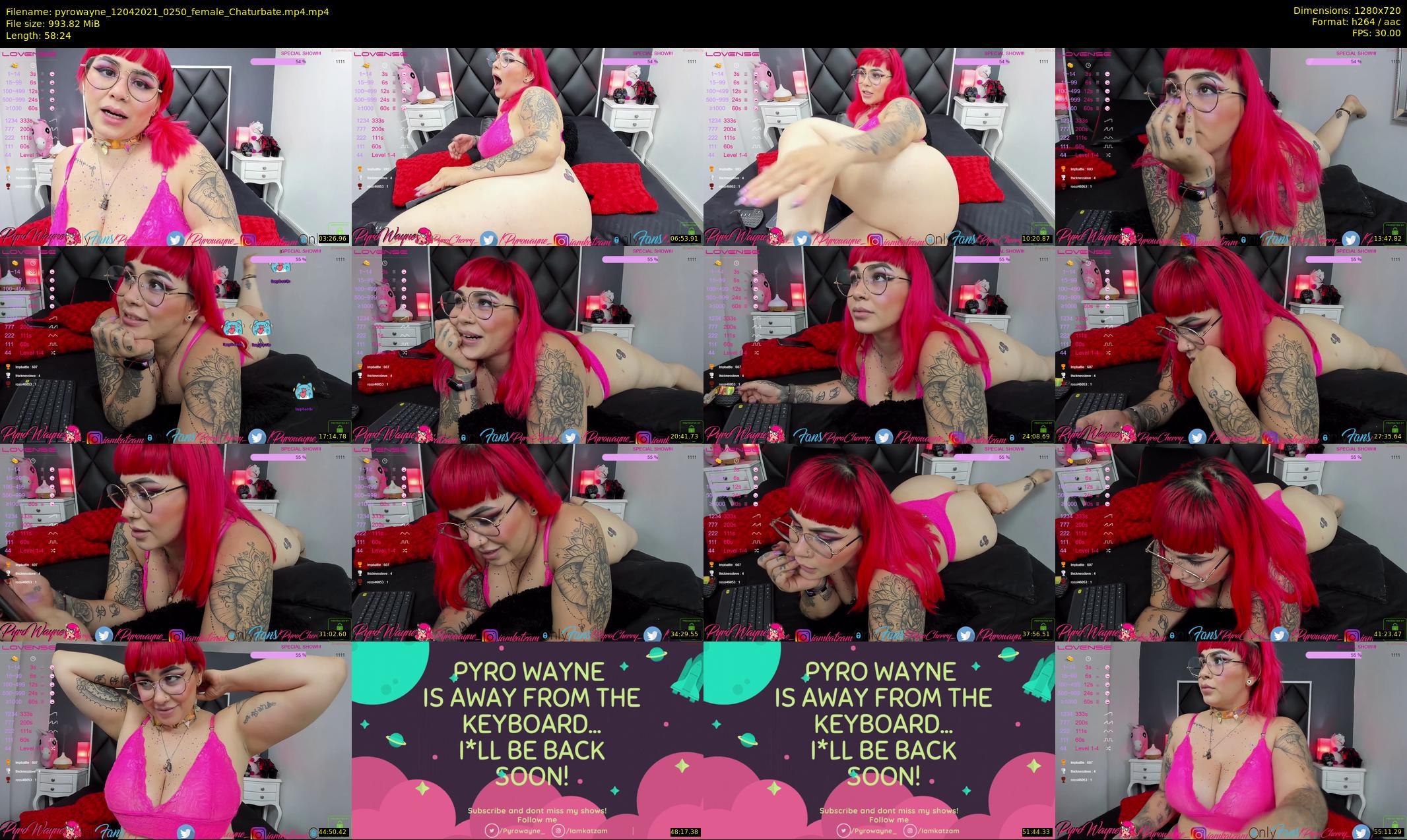 pyrowayne — 59 minute Chaturbate female cam show recording, 720p, Apr 12, 2021